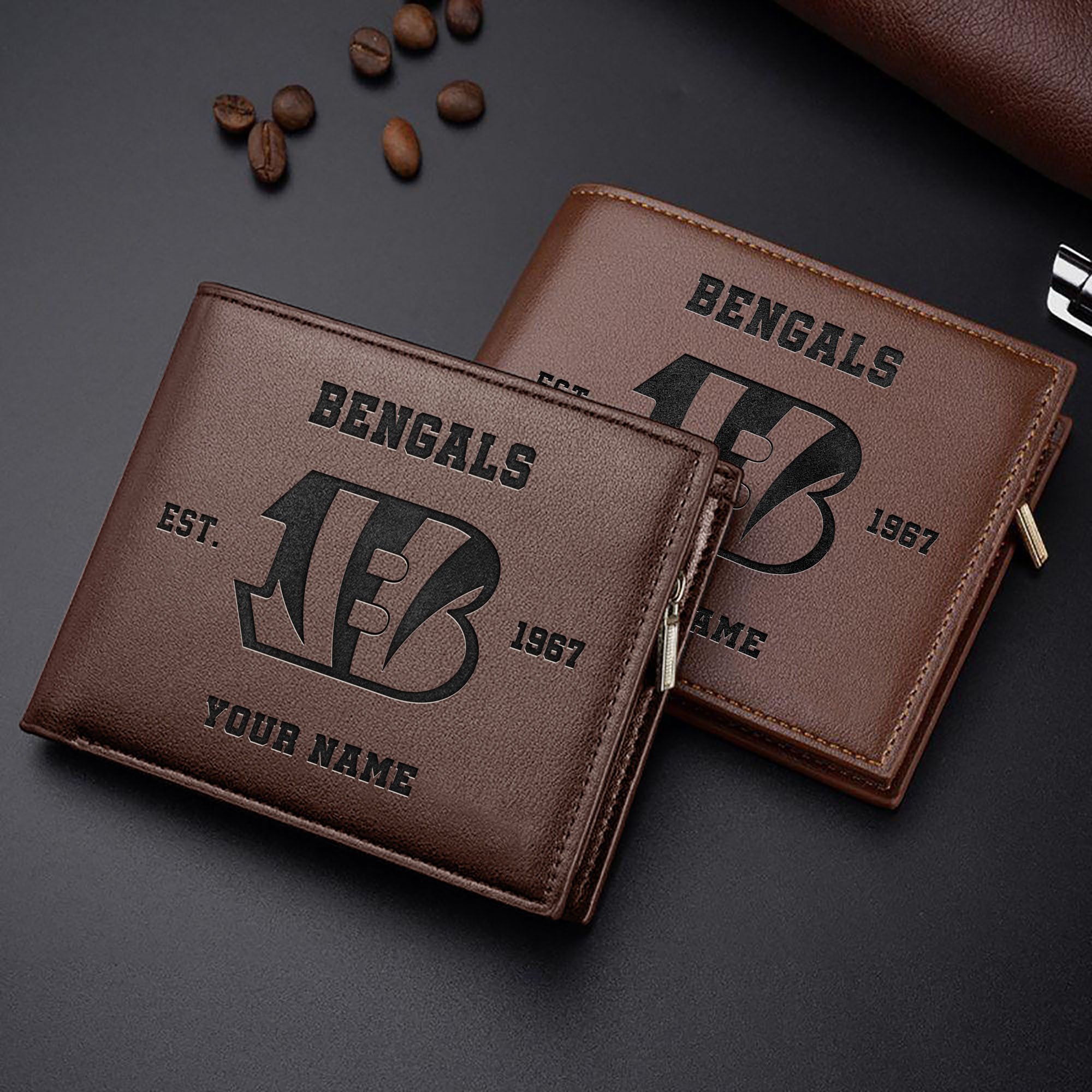 Cincinnati Bengals Engraved Men Wallet Custom Your Name, Sport Men Wallet, Gift For Sport Lovers ETRG-59272