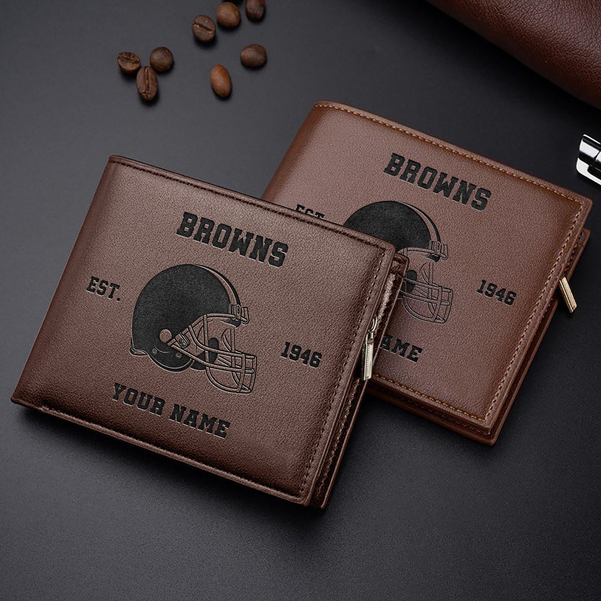 Cleveland Browns Engraved Men Wallet Custom Your Name, Sport Men Wallet, Gift For Sport Lovers ETRG-59272