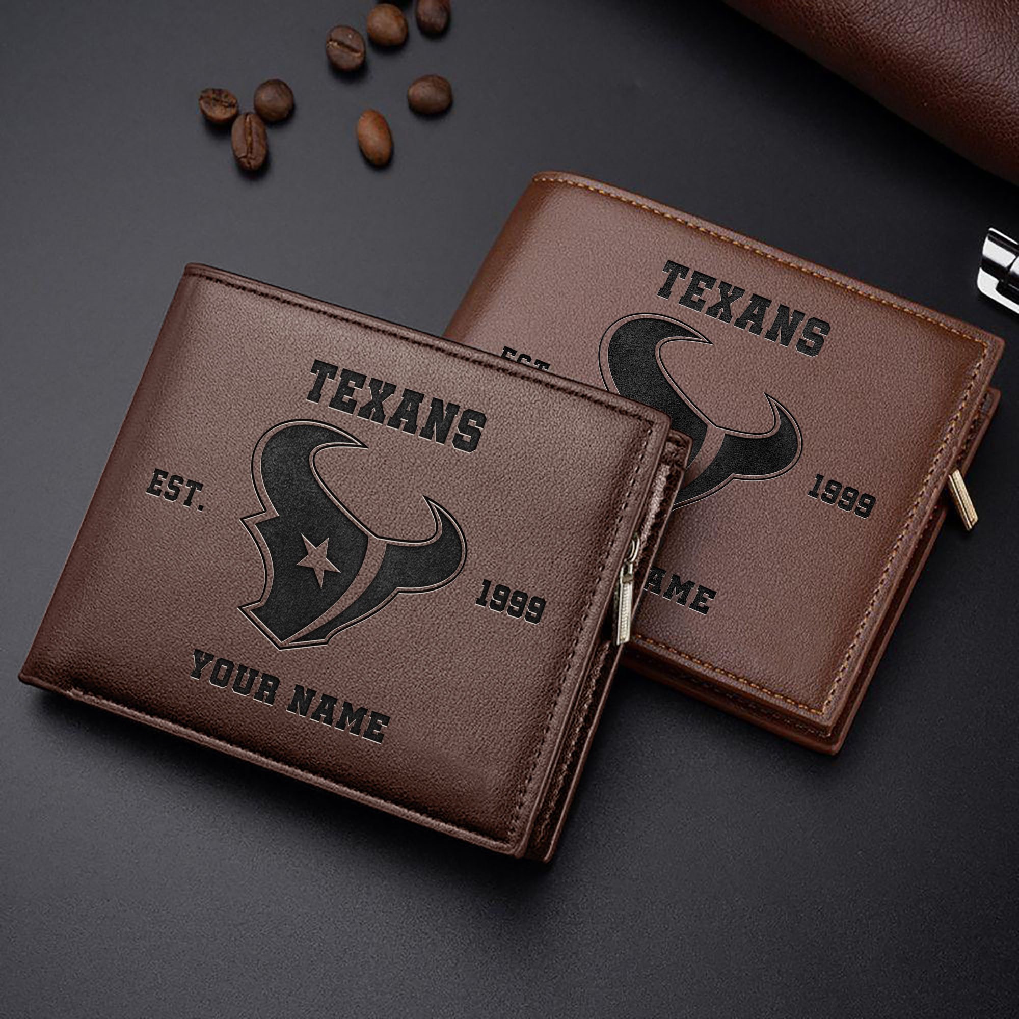 Houston Texans Engraved Men Wallet Custom Your Name, Sport Men Wallet, Gift For Sport Lovers ETRG-59272