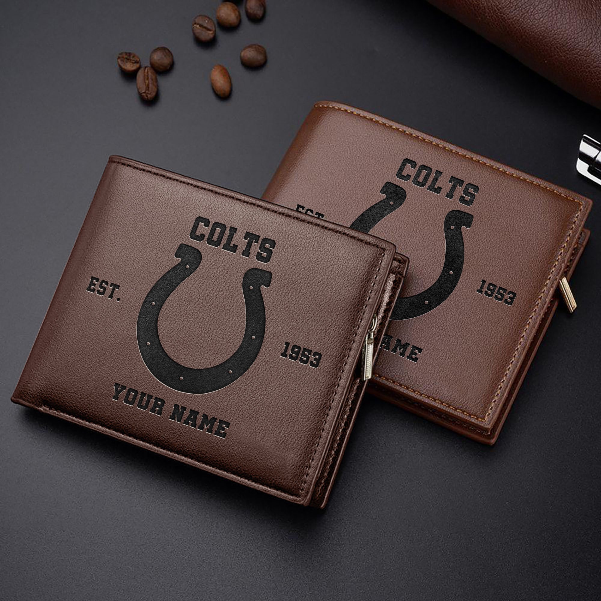 Indianapolis Colts Engraved Men Wallet Custom Your Name, Sport Men Wallet, Gift For Sport Lovers ETRG-59272