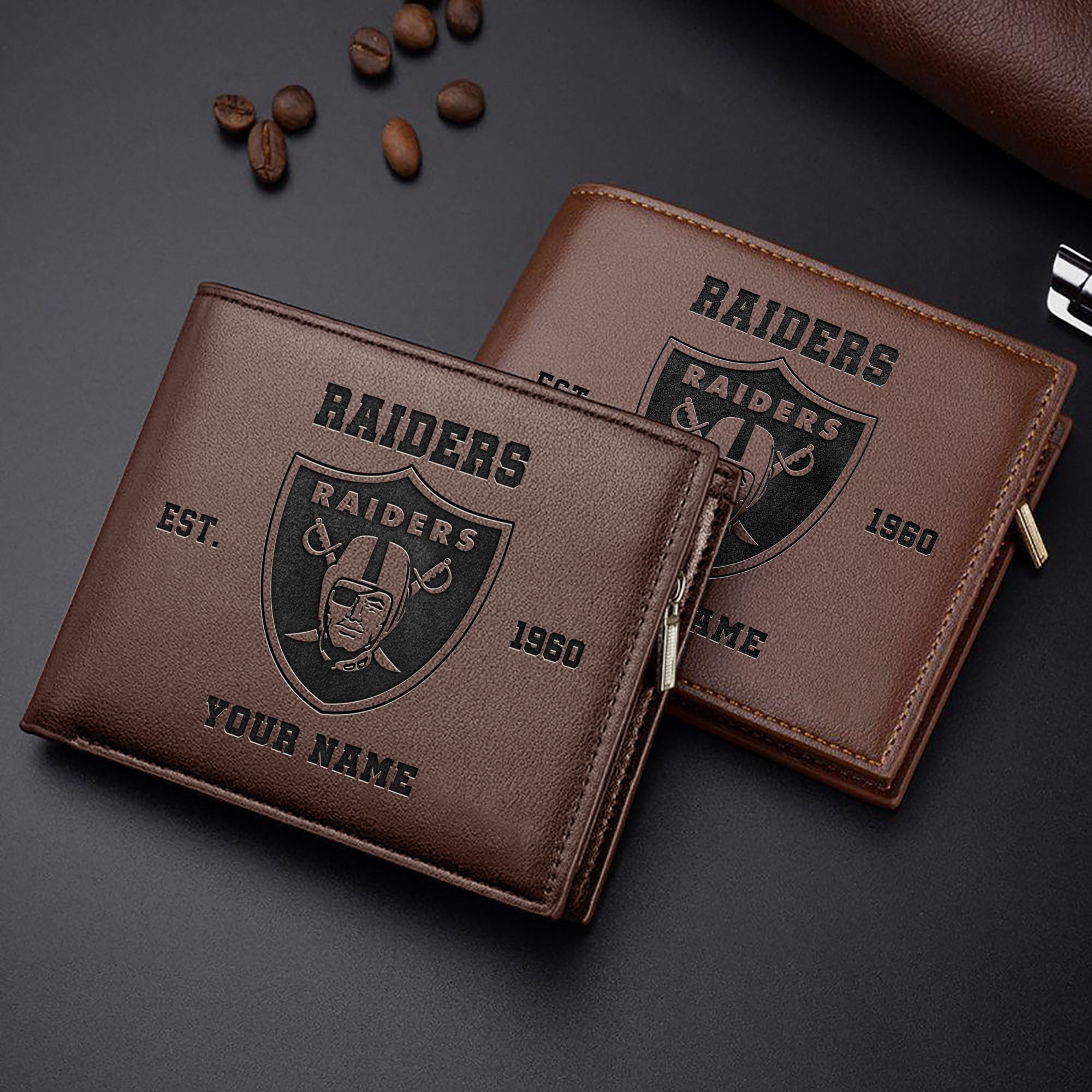 Las Vegas Raiders Engraved Men Wallet Custom Your Name, Sport Men Wallet, Gift For Sport Lovers ETRG-59272