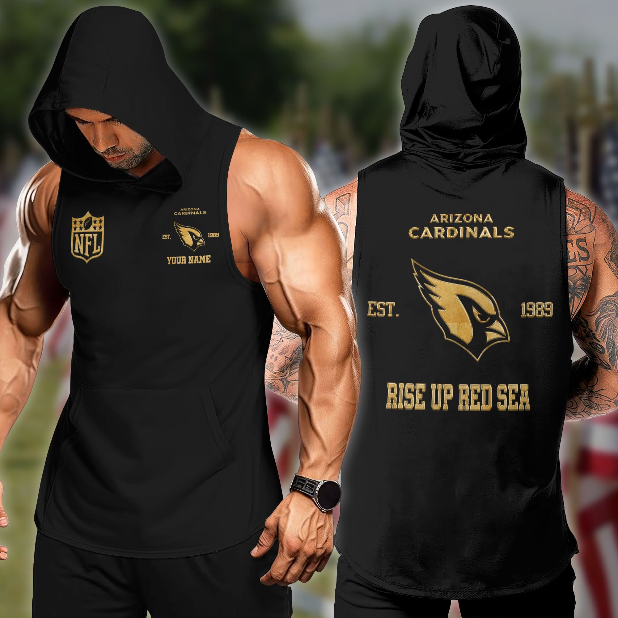 Arizona Cardinals Hoodie Tanktop Custom Your Name, Football Team Hoodie Tanktop, Gift For Football Lovers ETRG-58920