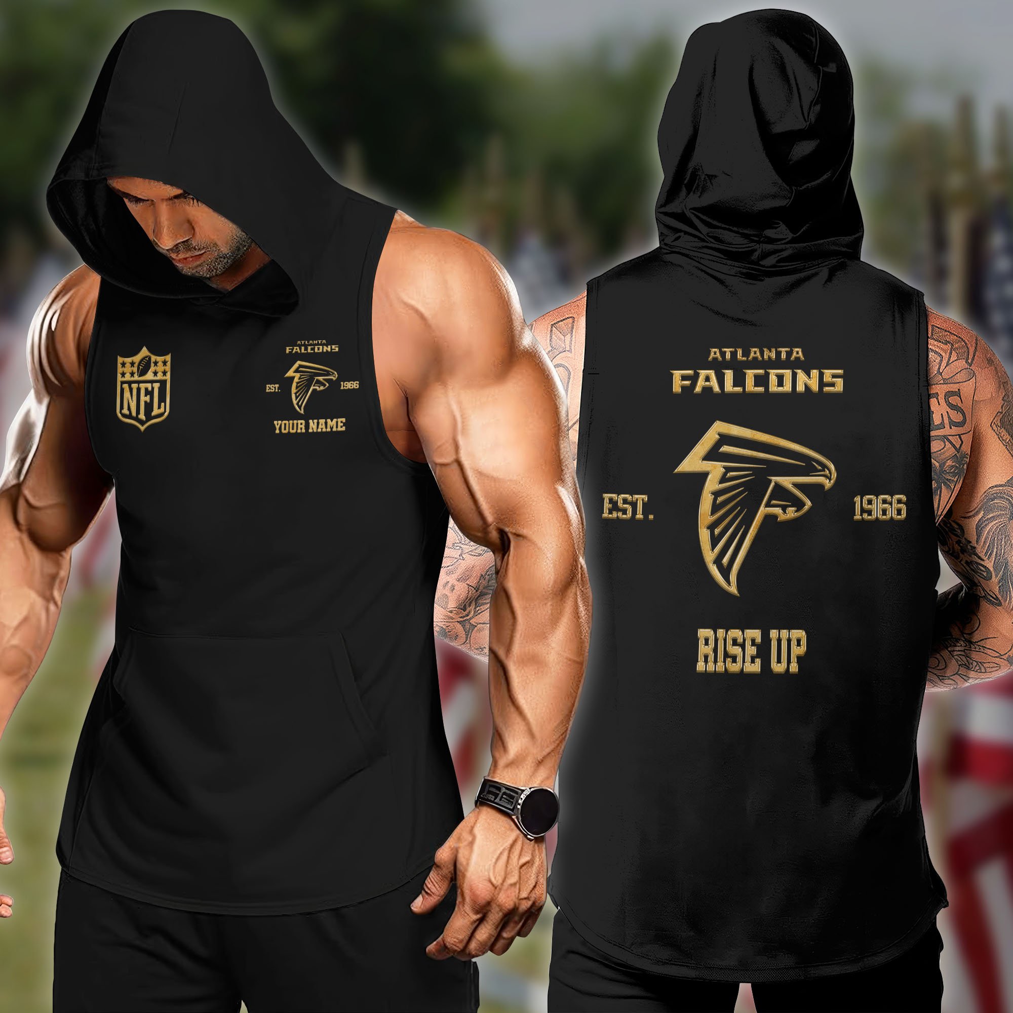 Atlanta Falcons Hoodie Tanktop Custom Your Name, Football Team Hoodie Tanktop, Gift For Football Lovers ETRG-58920