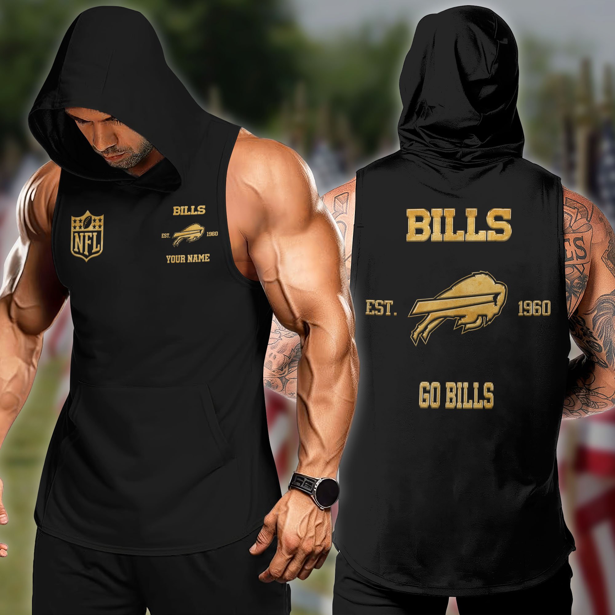 Buffalo Bills Hoodie Tanktop Custom Your Name, Football Team Hoodie Tanktop, Gift For Football Lovers ETRG-58920