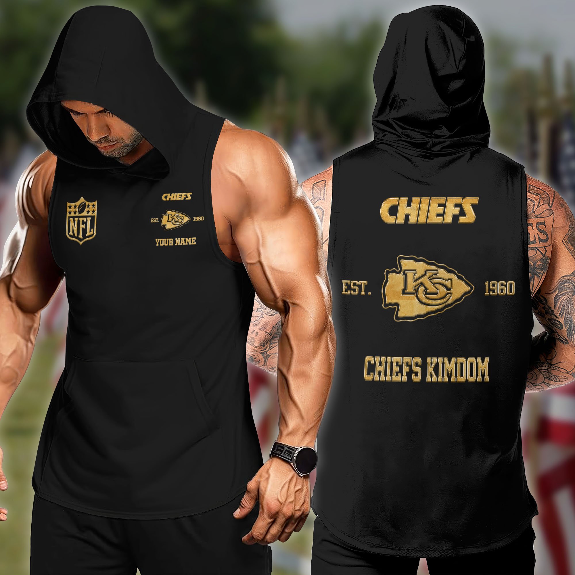 Kansas City Chiefs Hoodie Tanktop Custom Your Name, Football Team Hoodie Tanktop, Gift For Football Lovers ETRG-58920