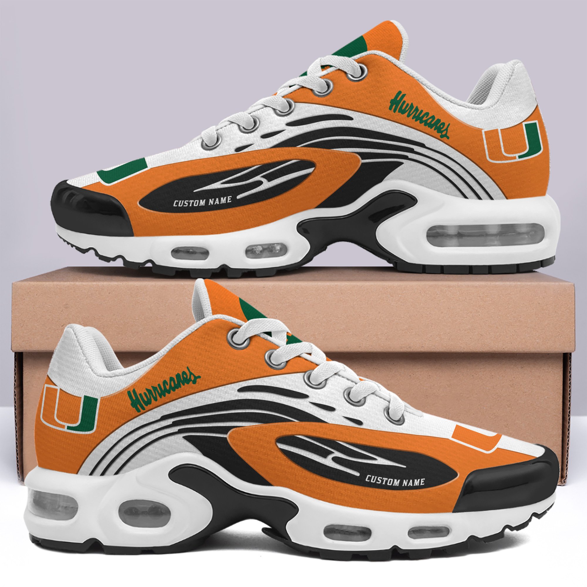 Miami Hurricanes TN Shoes Custom Your Name, Football Team Shoes, Football Lover Gifts ETRG-60026