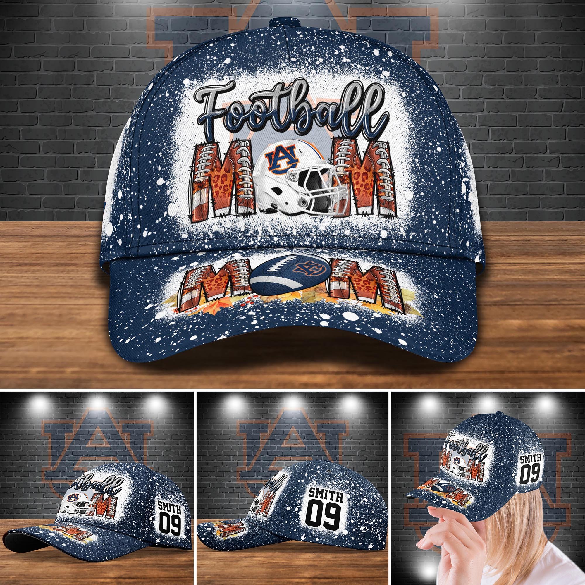 Auburn Tigers Bleached Cap New Version Custom Your Name And Number, Sport Cap For Fan ETRG-52028