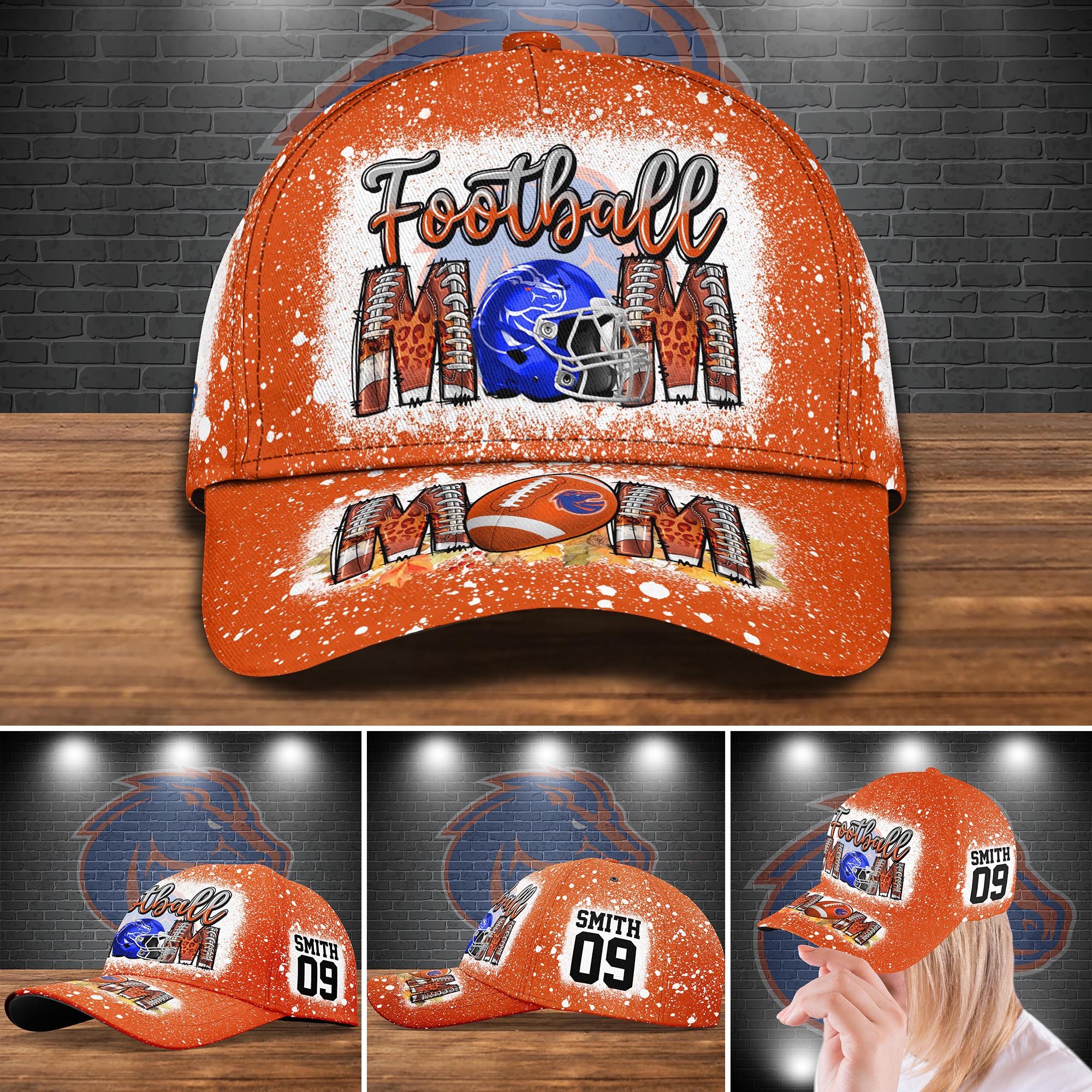 Boise State Broncos Bleached Cap New Version Custom Your Name And Number, Sport Cap For Fan ETRG-52028