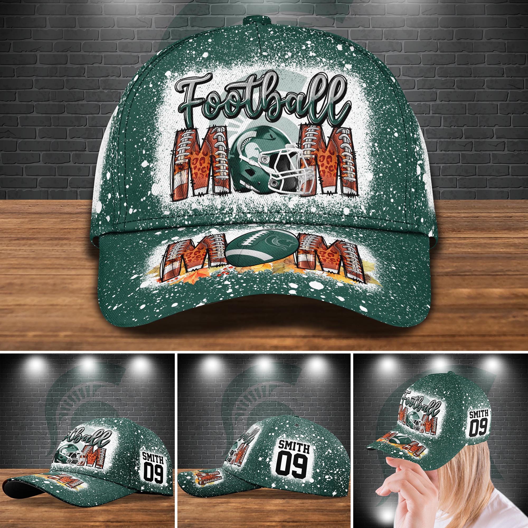 Michigan State Spartans Bleached Cap New Version Custom Your Name And Number, Sport Cap For Fan ETRG-52028