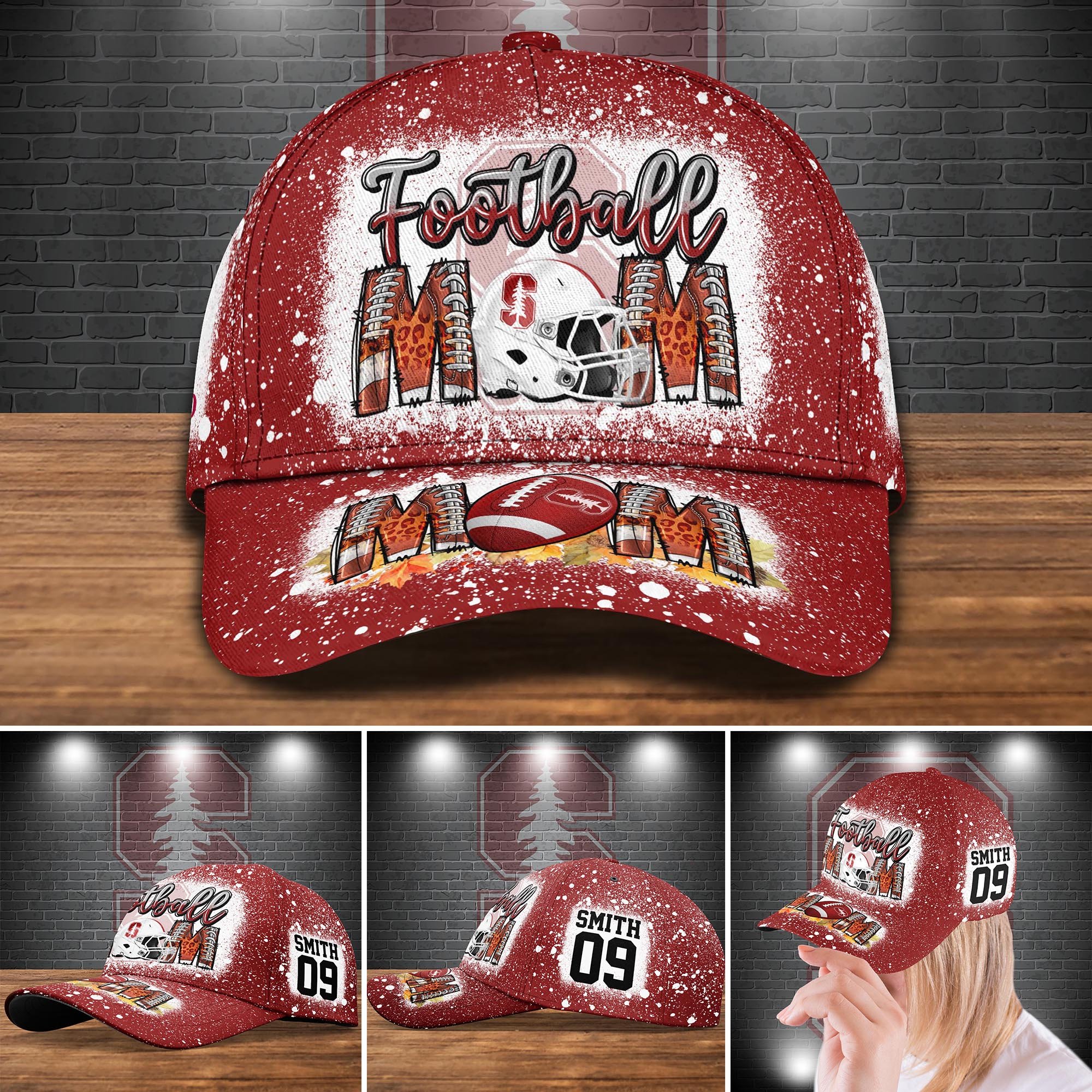 Stanford Cardinal Bleached Cap New Version Custom Your Name And Number, Sport Cap For Fan ETRG-52028