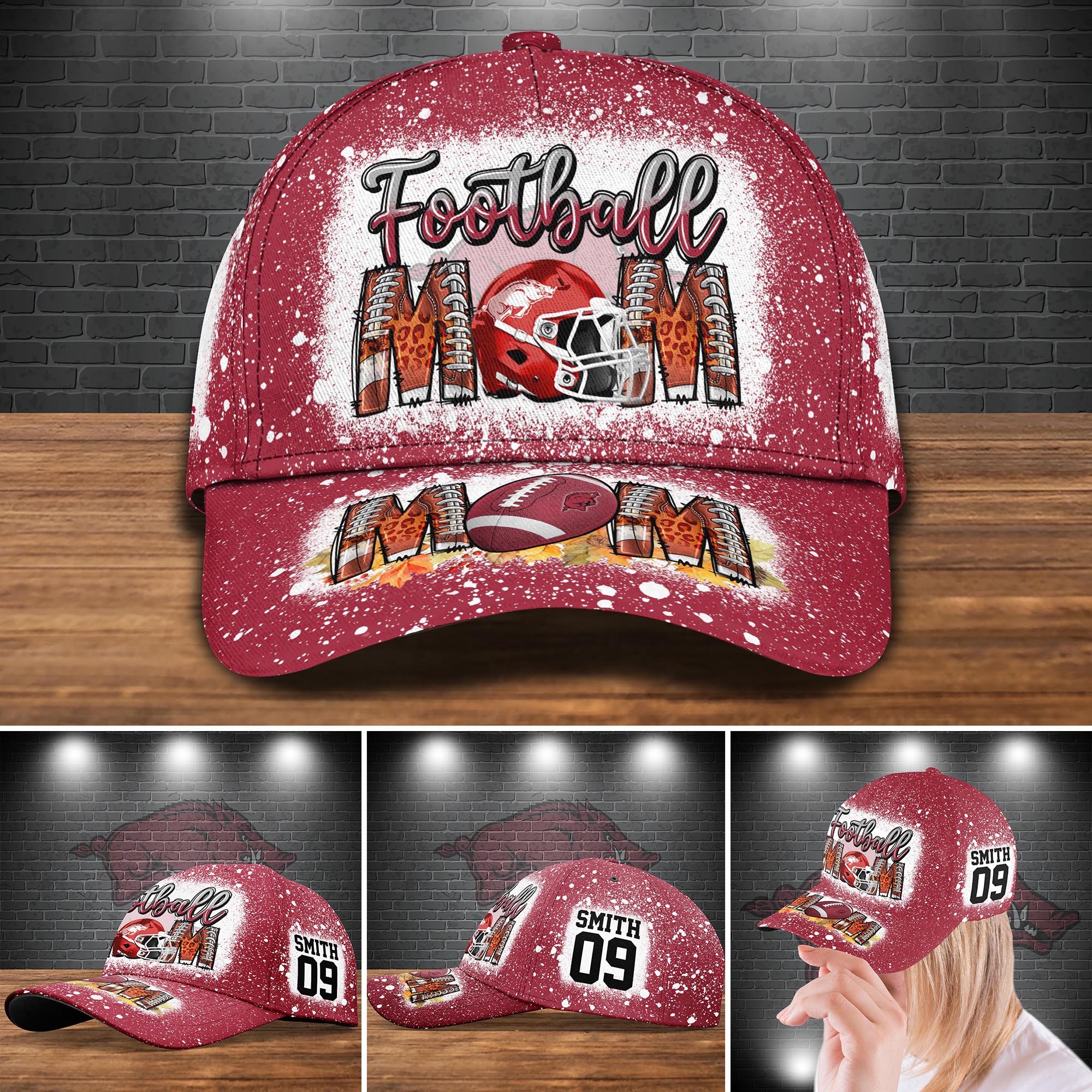 Arkansas Razorbacks Bleached Cap New Version Personalized Your Name And Number, Cap For Fan, Sport Gifts ETRG-52028