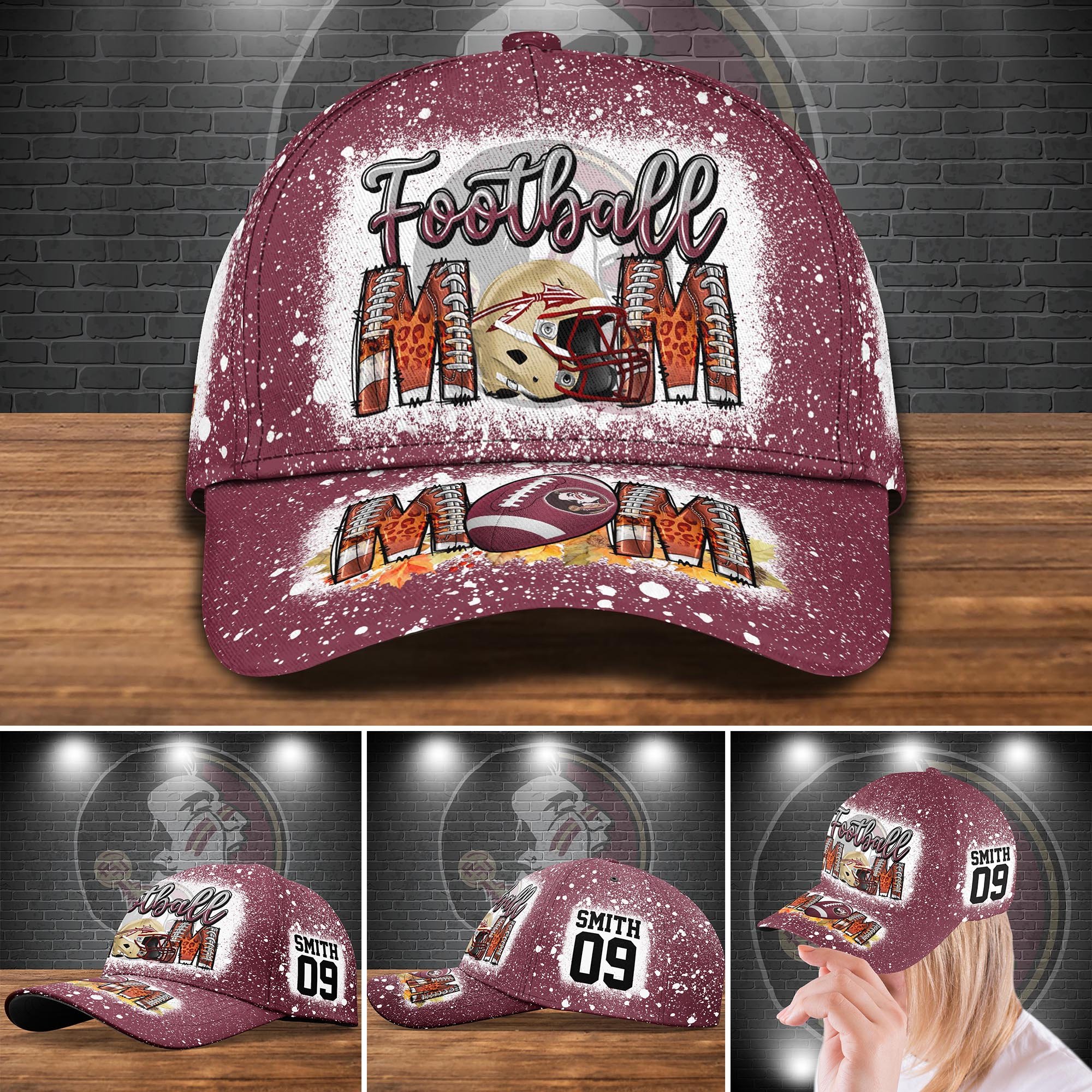 Florida State Seminoles Bleached Cap New Version Custom Your Name And Number, Sport Cap For Fan ETRG-52028