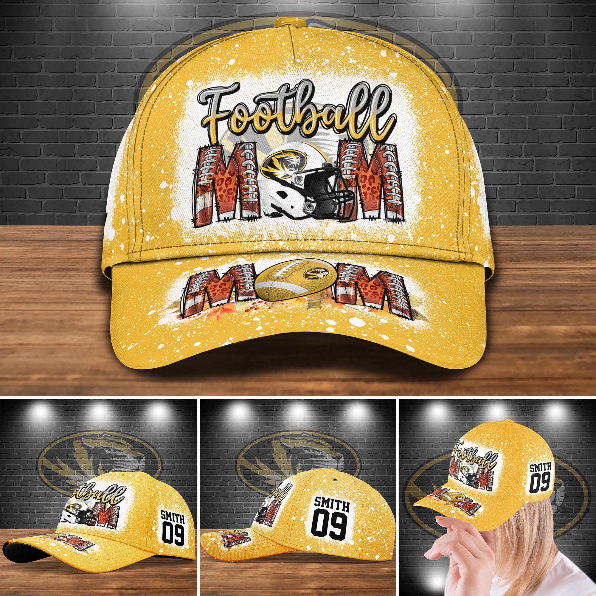 Missouri Tigers Bleached Cap New Version Custom Your Name And Number, Sport Cap For Fan ETRG-52028