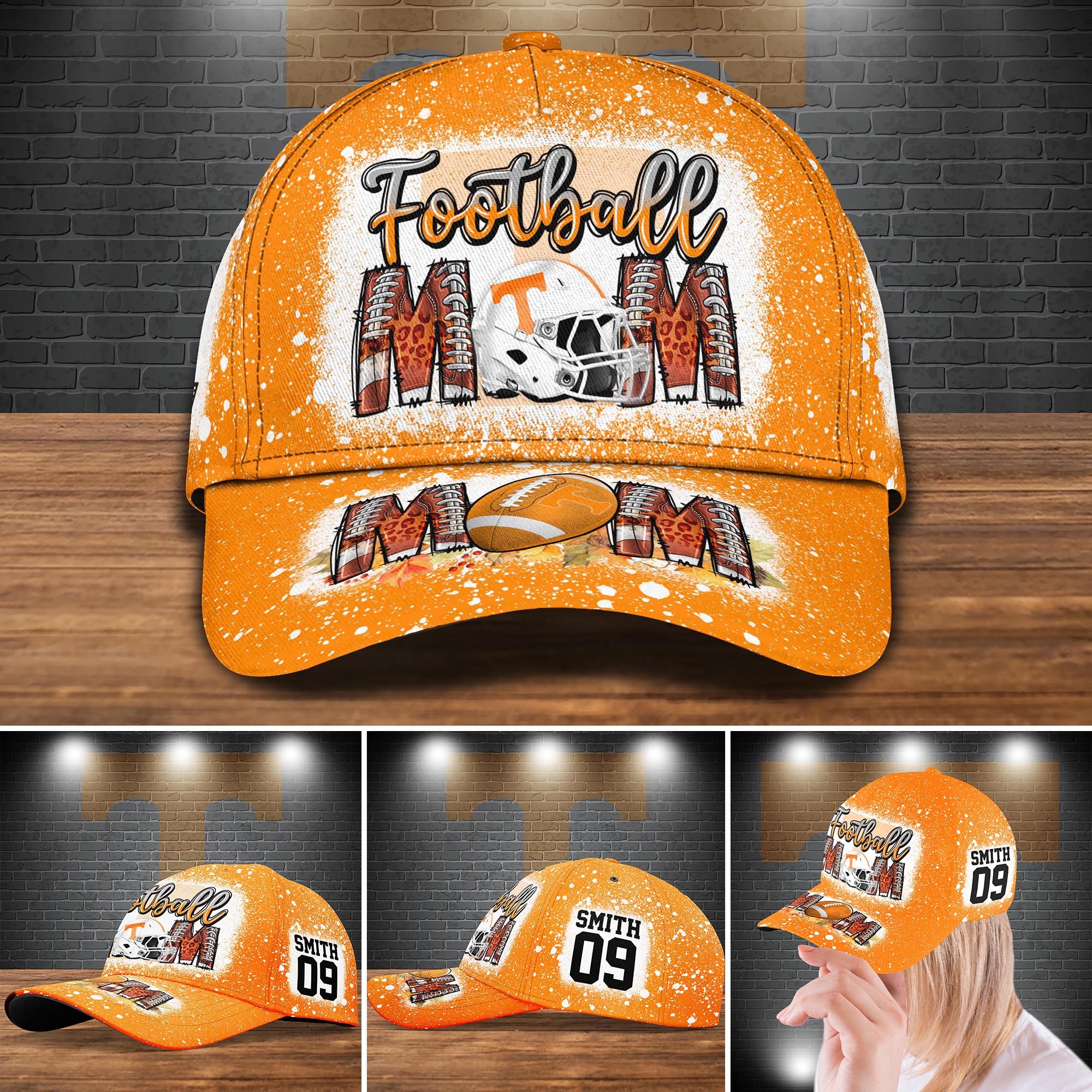 Tennessee Volunteers Bleached Cap New Version Custom Your Name And Number, Sport Cap For Fan ETRG-52028