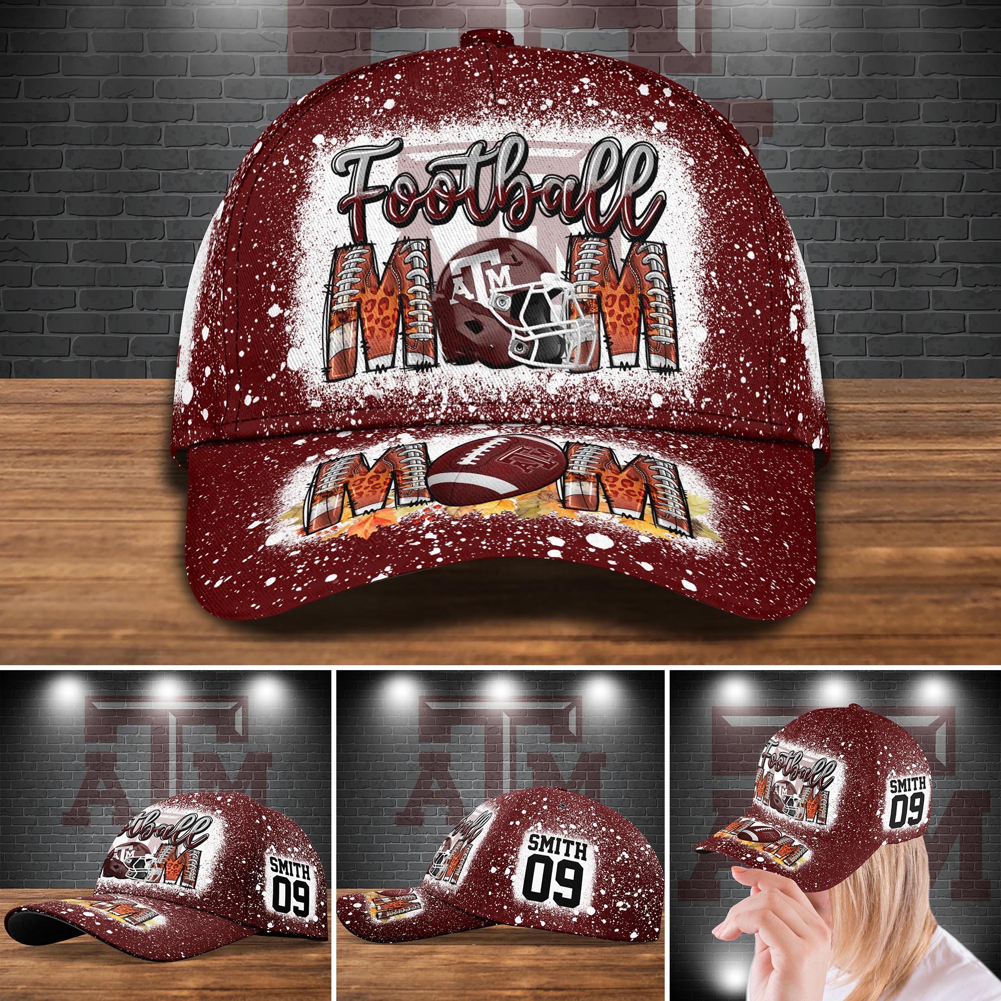 Texas A&M Aggies Bleached Cap New Version Custom Your Name And Number, Sport Cap For Fan ETRG-52028