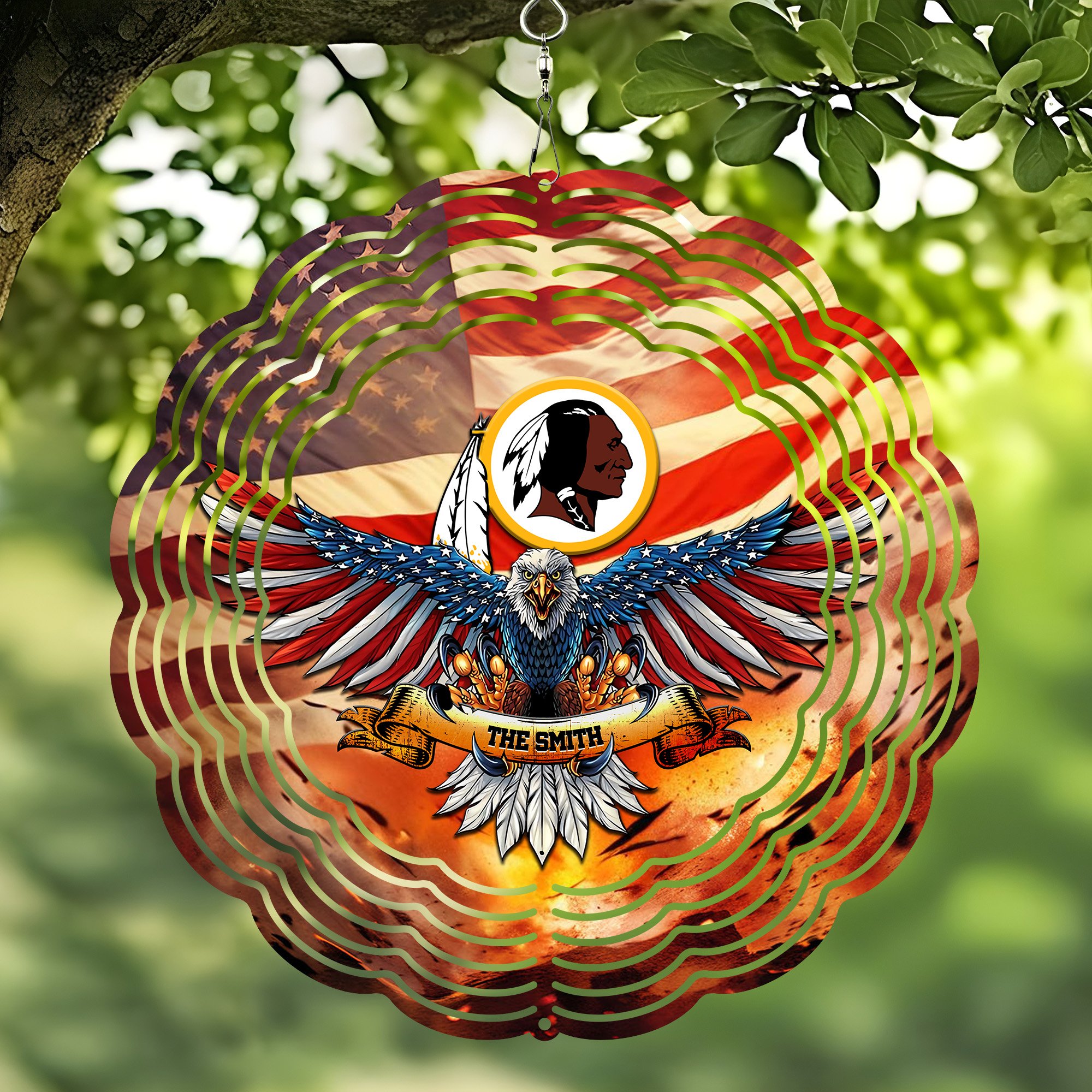 Washington Redskins Wind Spinner Custom Your Name, Football Team Wind Spinner, Gift For Fans, Home Decor ETRG-59952