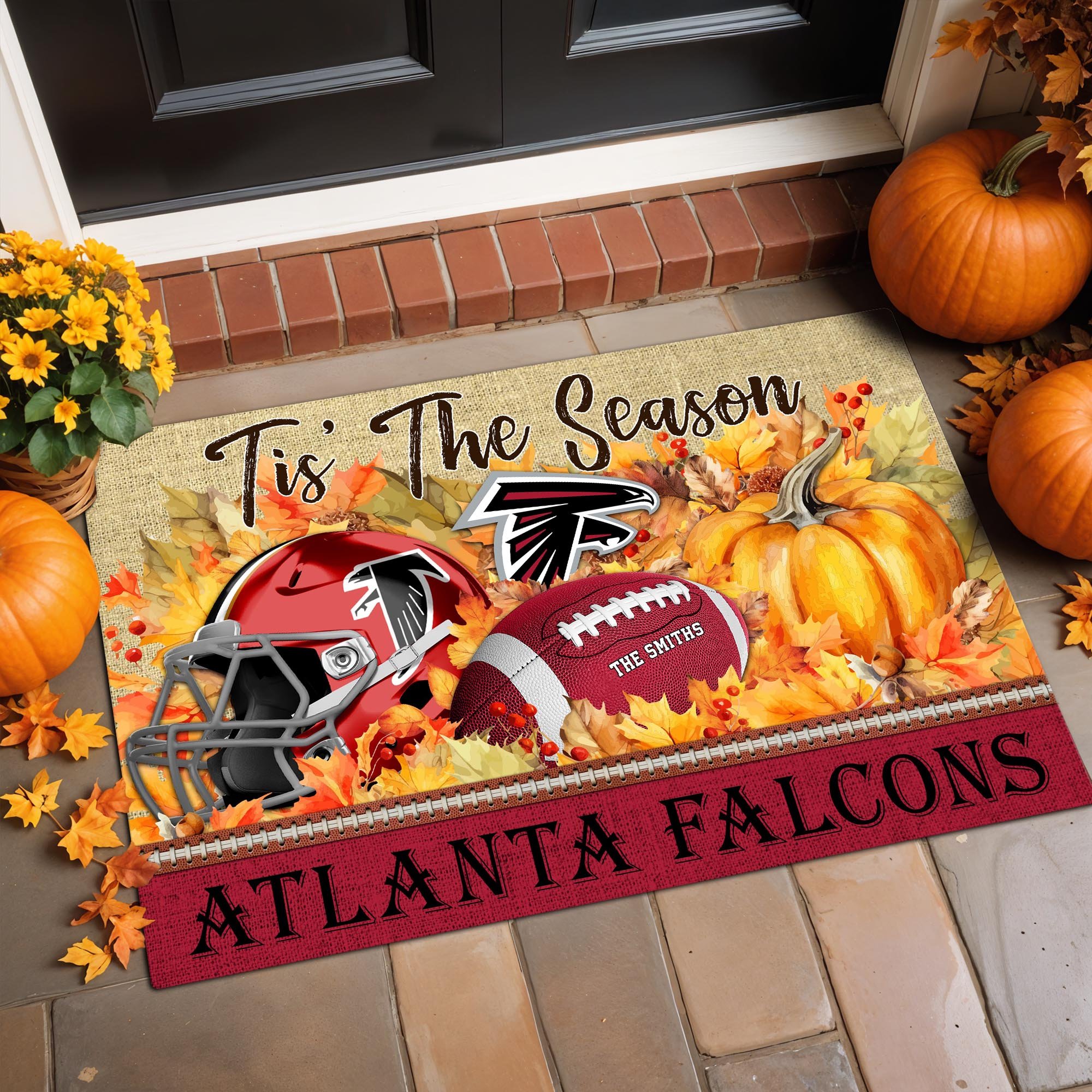 Atlanta Falcons Doormat Custom Family Name And Choose Your Quotes, Football Team Doormat, Fan Gifts, Home Decor ETRG-60117