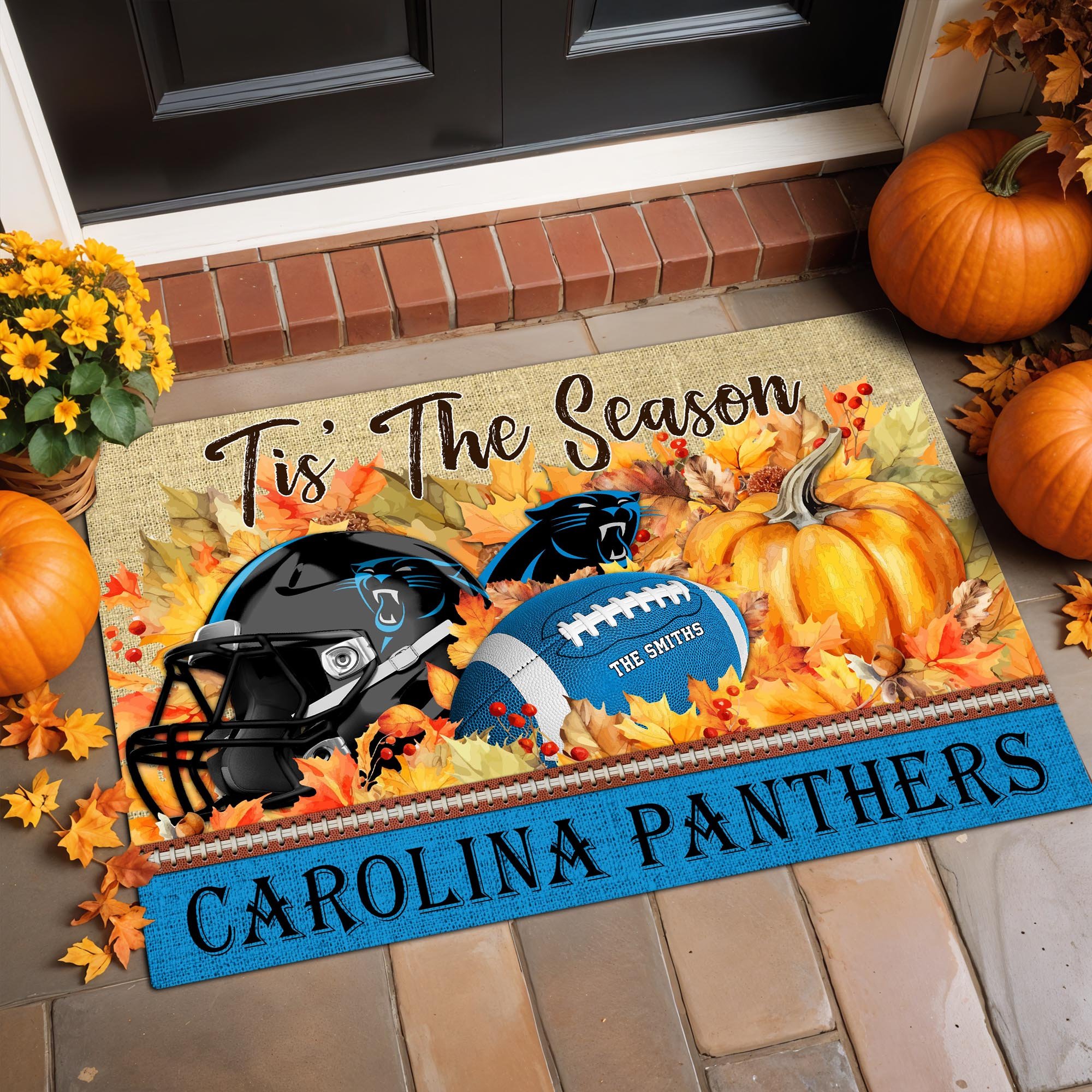 Carolina Panthers Doormat Custom Family Name And Choose Your Quotes, Football Team Doormat, Fan Gifts, Home Decor ETRG-60117