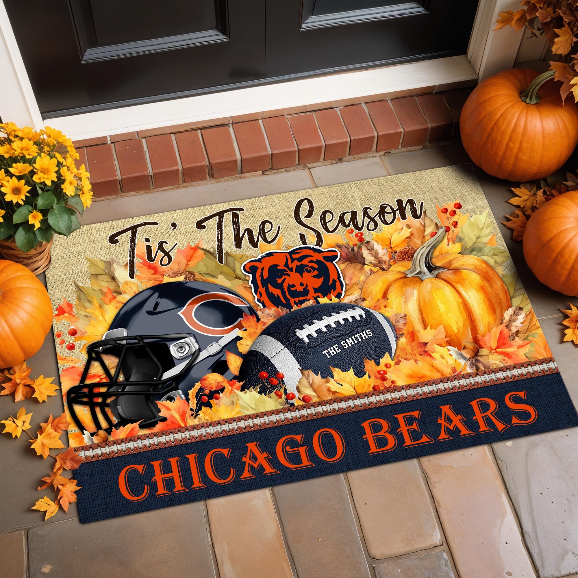 Chicago Bears Doormat Custom Family Name And Choose Your Quotes, Football Team Doormat, Fan Gifts, Home Decor ETRG-60117