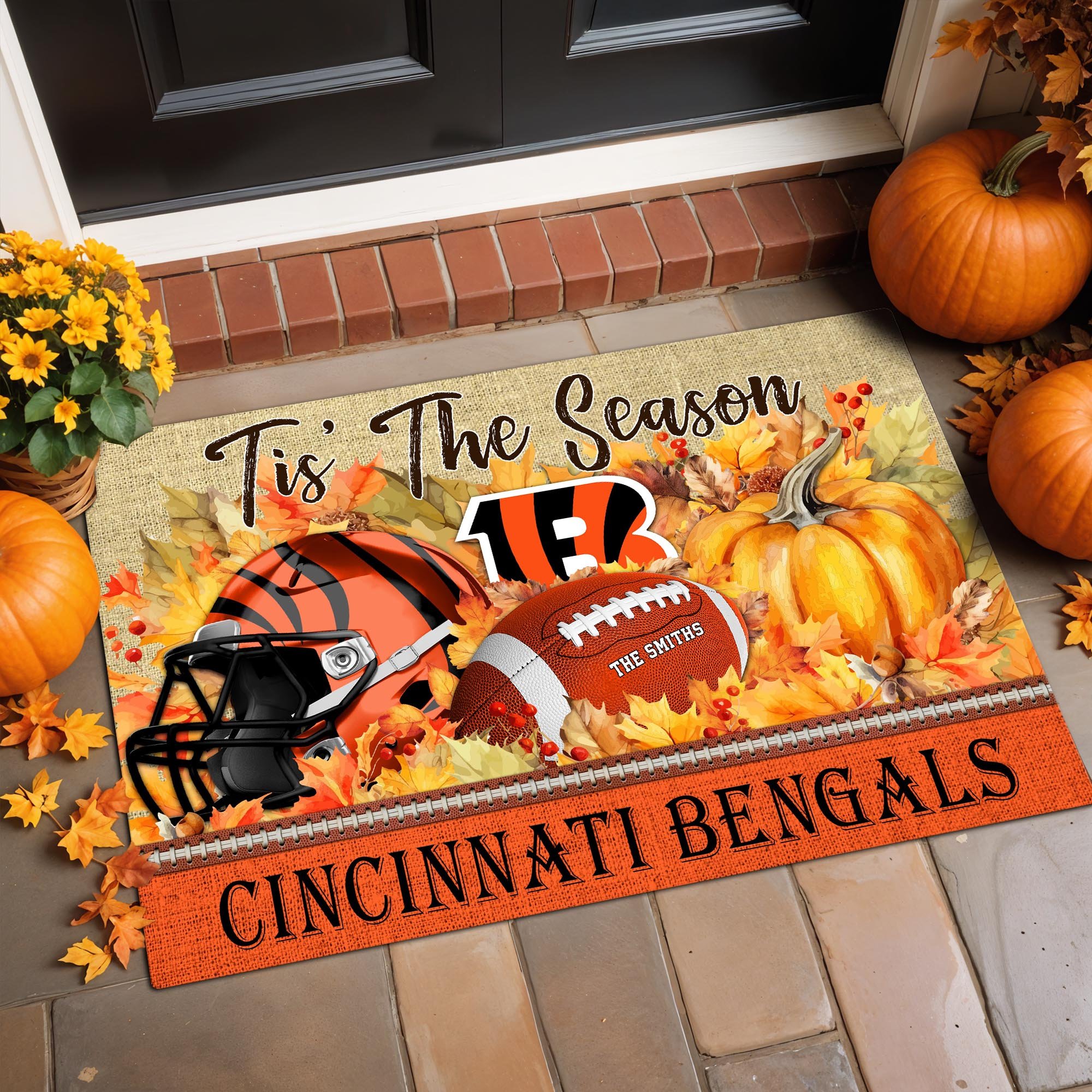 Cincinnati Bengals Doormat Custom Family Name And Choose Your Quotes, Football Team Doormat, Fan Gifts, Home Decor ETRG-60117