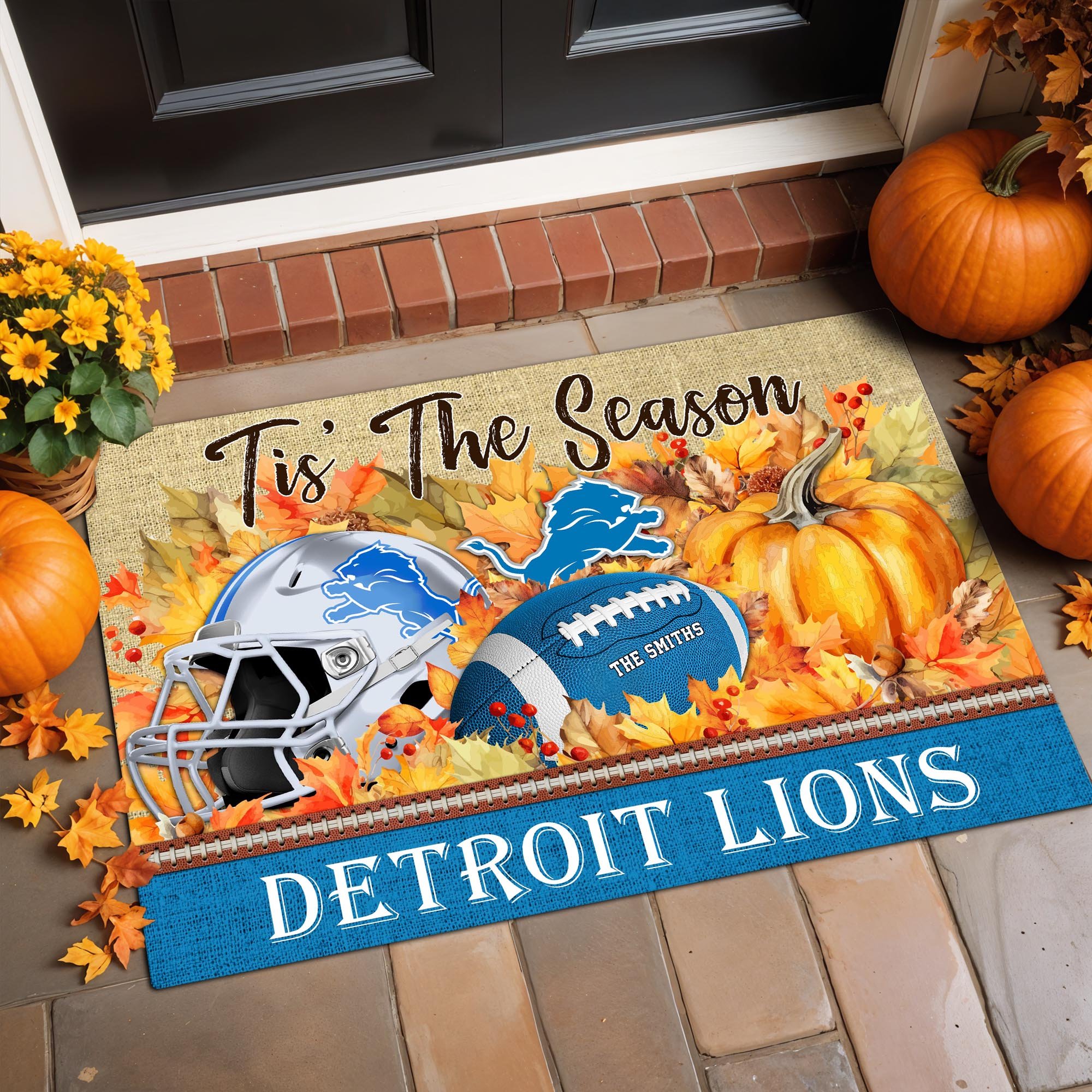 Detroit Lions Doormat Custom Family Name And Choose Your Quotes, Football Team Doormat, Fan Gifts, Home Decor ETRG-60117