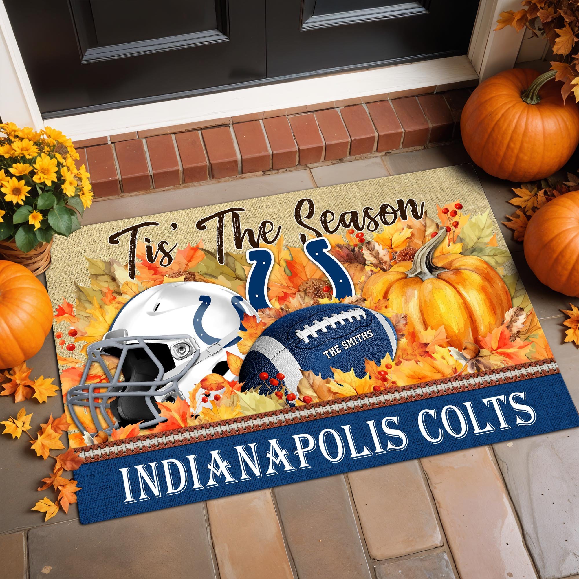 Indianapolis Colts Doormat Custom Family Name And Choose Your Quotes, Football Team Doormat, Fan Gifts, Home Decor ETRG-60117