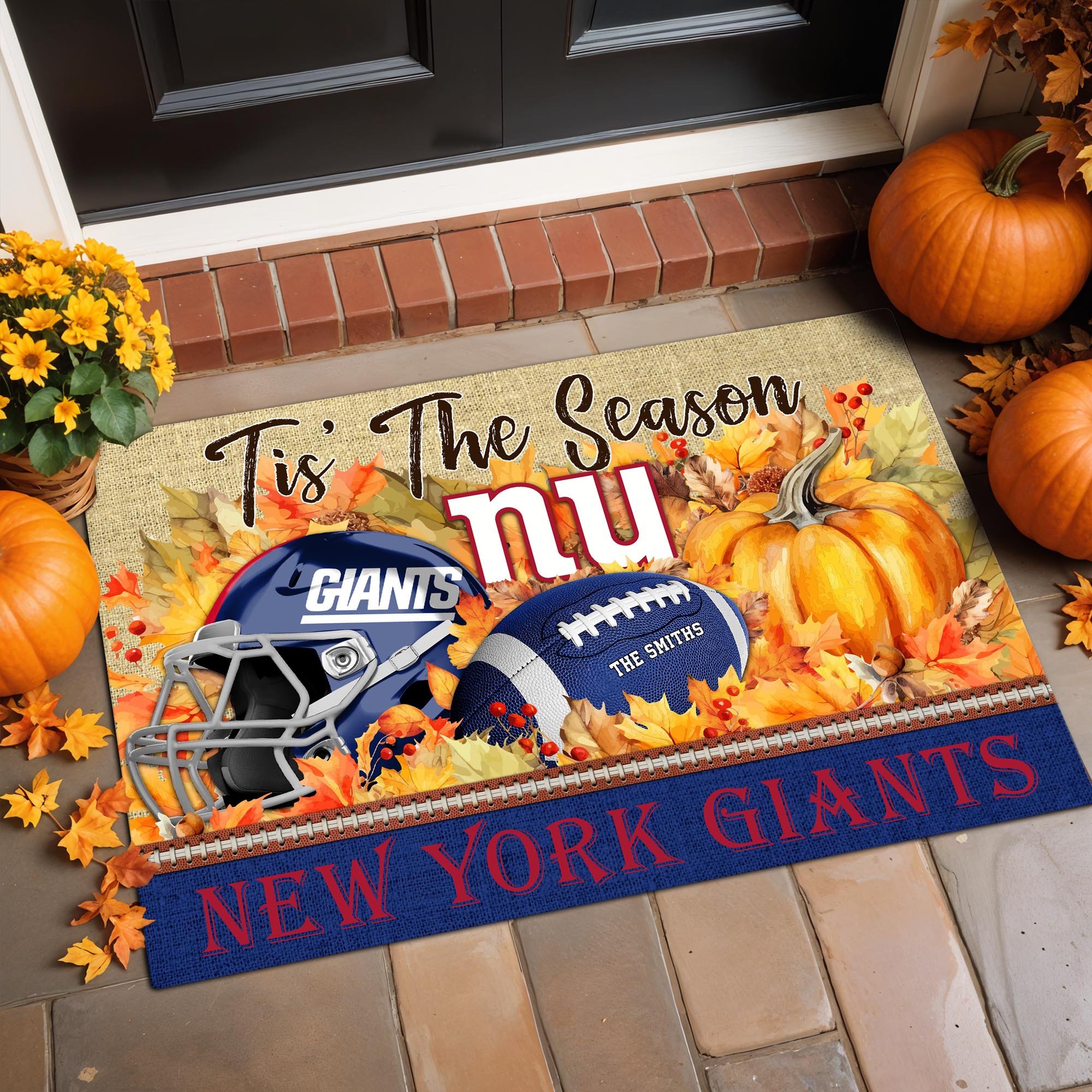 New York Giants Doormat Custom Family Name And Choose Your Quotes, Football Team Doormat, Fan Gifts, Home Decor ETRG-60117