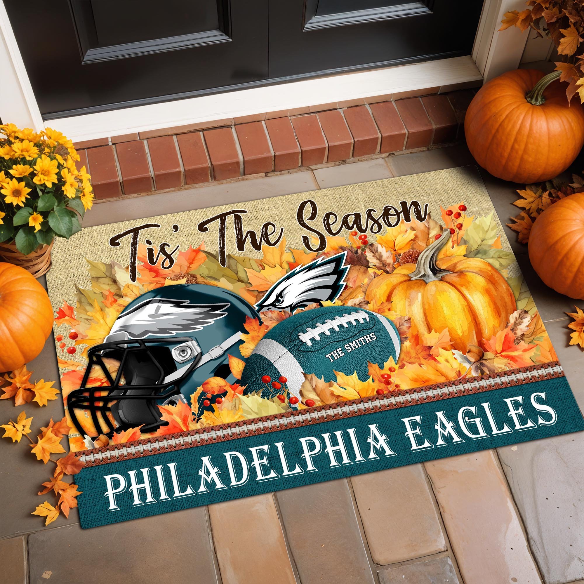 Philadelphia Eagles Doormat Custom Family Name And Choose Your Quotes, Football Team Doormat, Fan Gifts, Home Decor ETRG-60117