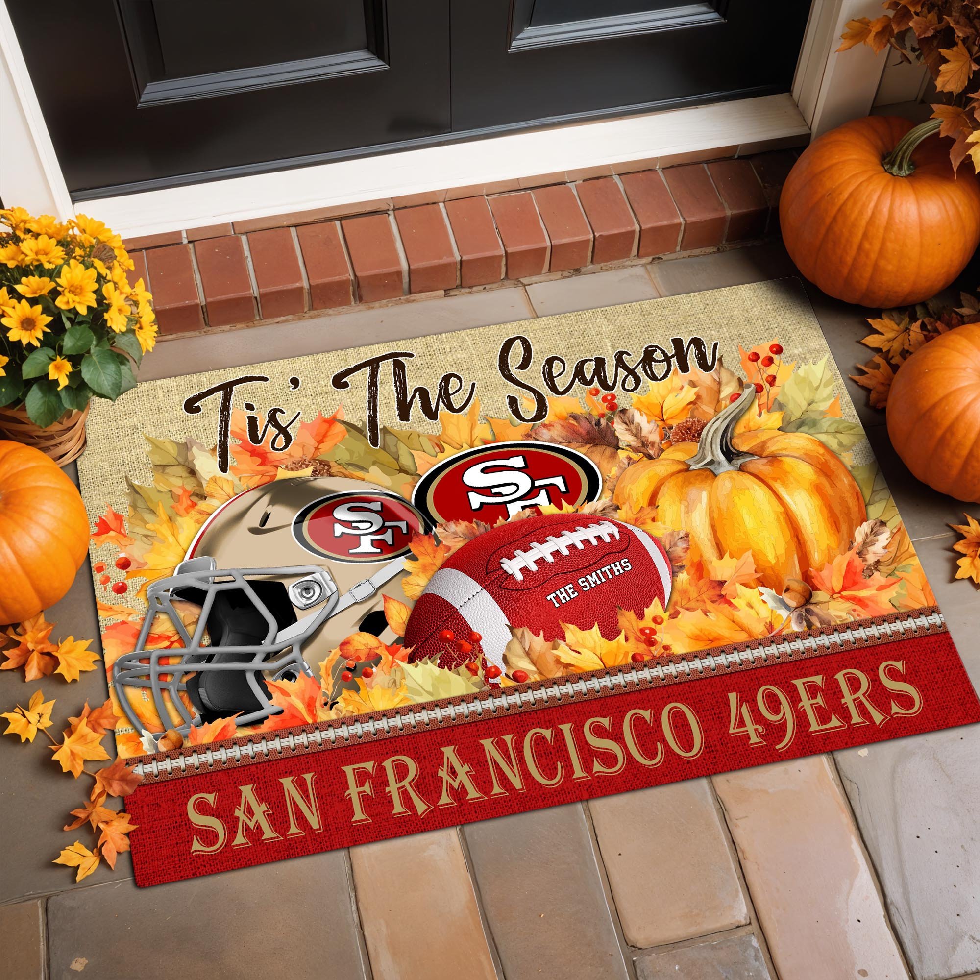 San Francisco 49ers Doormat Custom Family Name And Choose Your Quotes, Football Team Doormat, Fan Gifts, Home Decor ETRG-60117