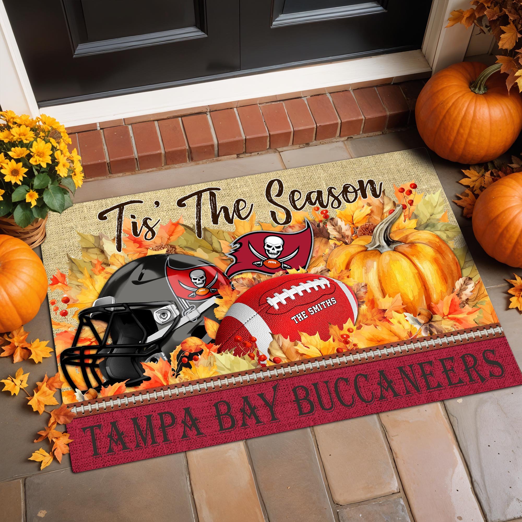 Tampa Bay Buccaneers Doormat Custom Family Name And Choose Your Quotes, Football Team Doormat, Fan Gifts, Home Decor ETRG-60117