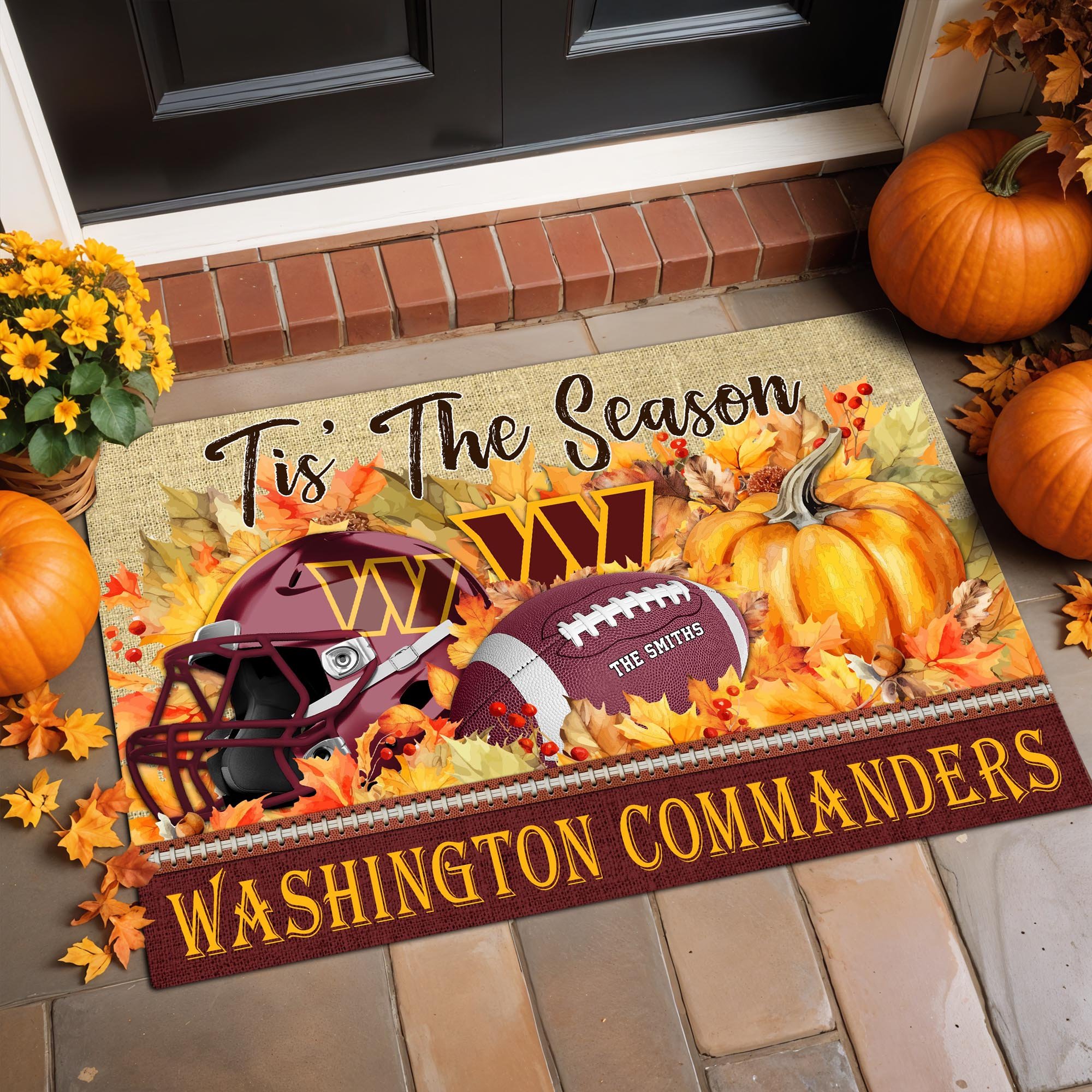 Washington Commanders Doormat Custom Family Name And Choose Your Quotes, Football Team Doormat, Fan Gifts, Home Decor ETRG-60117