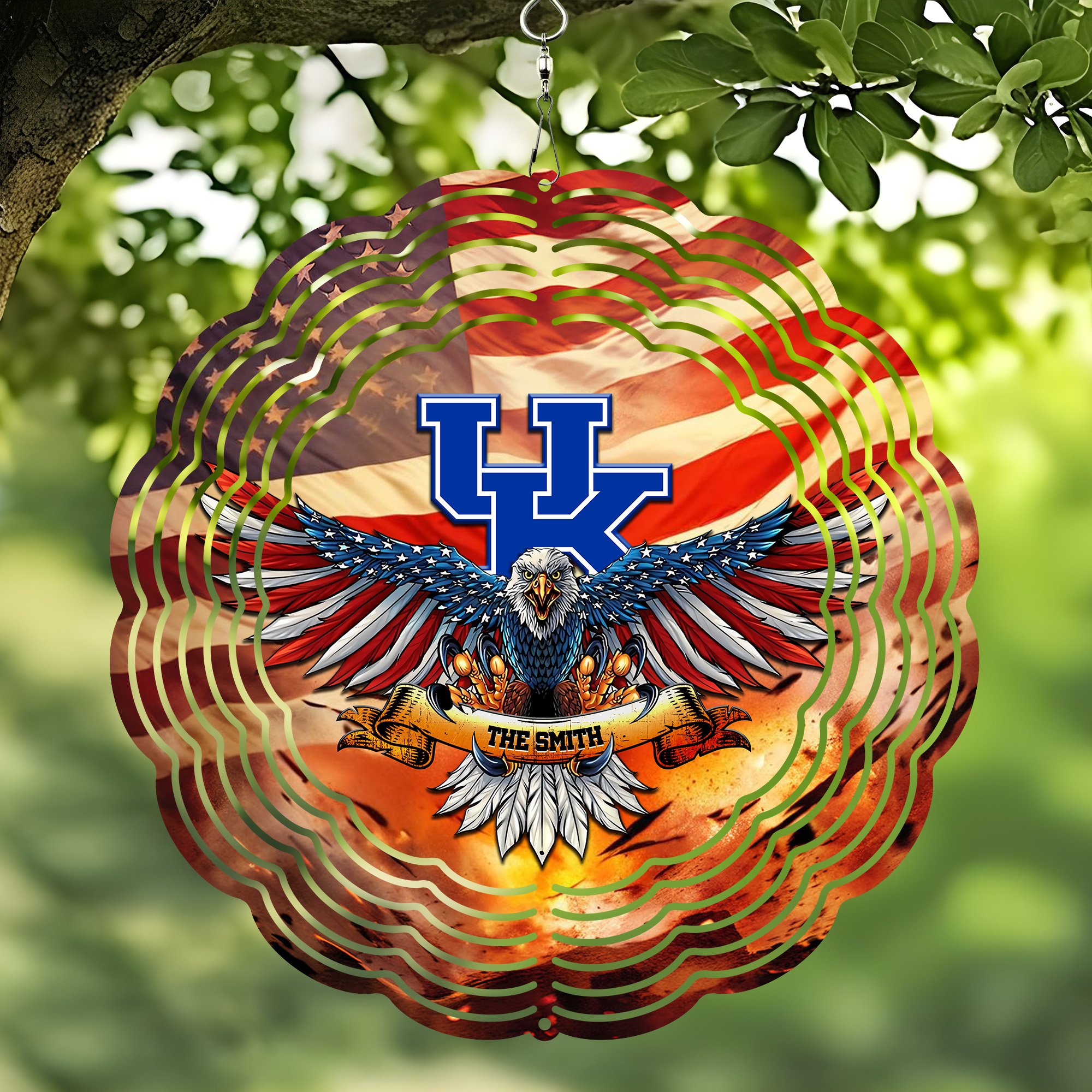 Kentucky Wildcats Wind Spinner Custom Your Name, Football Team Wind Spinner, Gift For Fans, Home Decor ETRG-60191