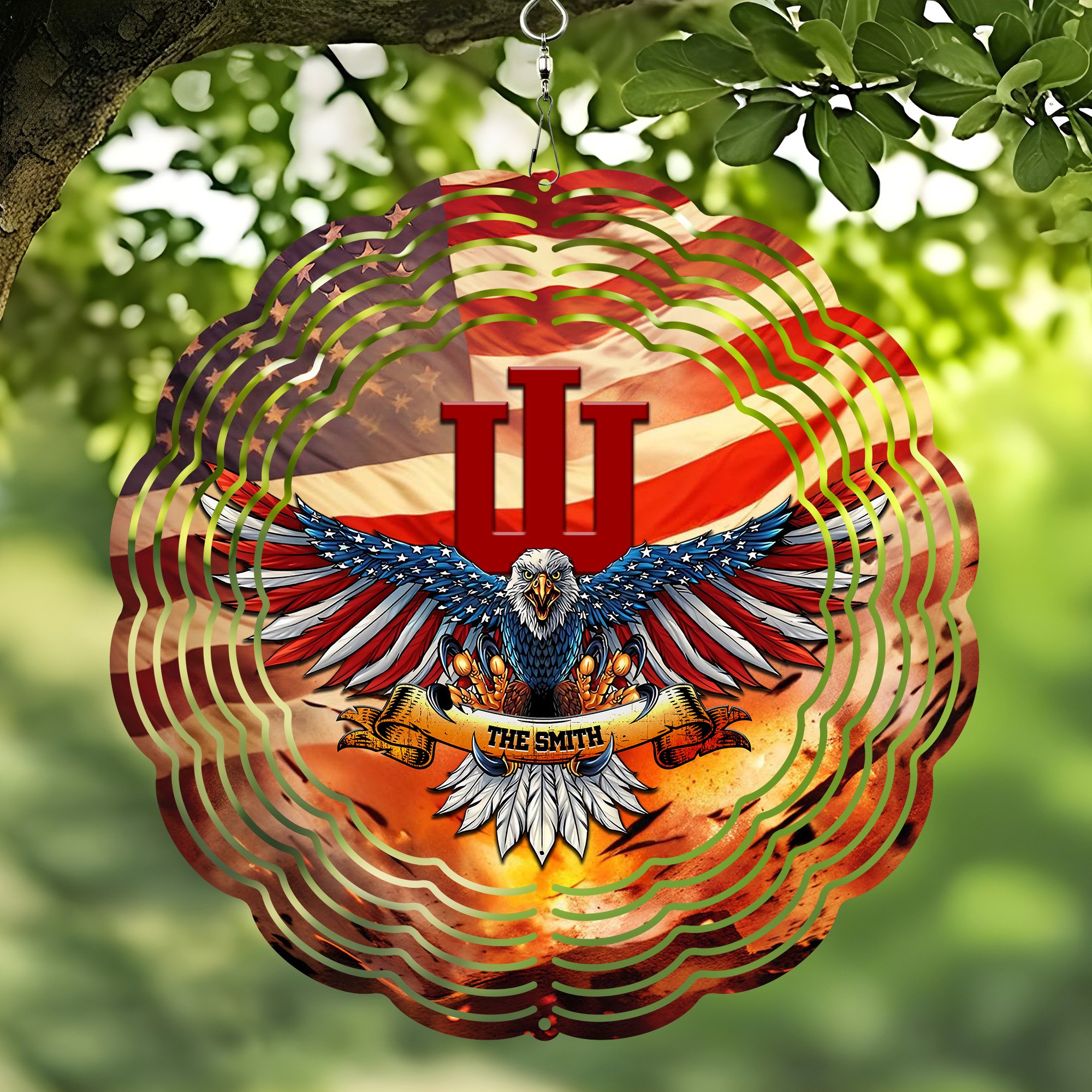 Indiana Hoosiers Wind Spinner Customize Your Name, Sport Team Wind Spinner, Sport Home Decor ETRG-60191