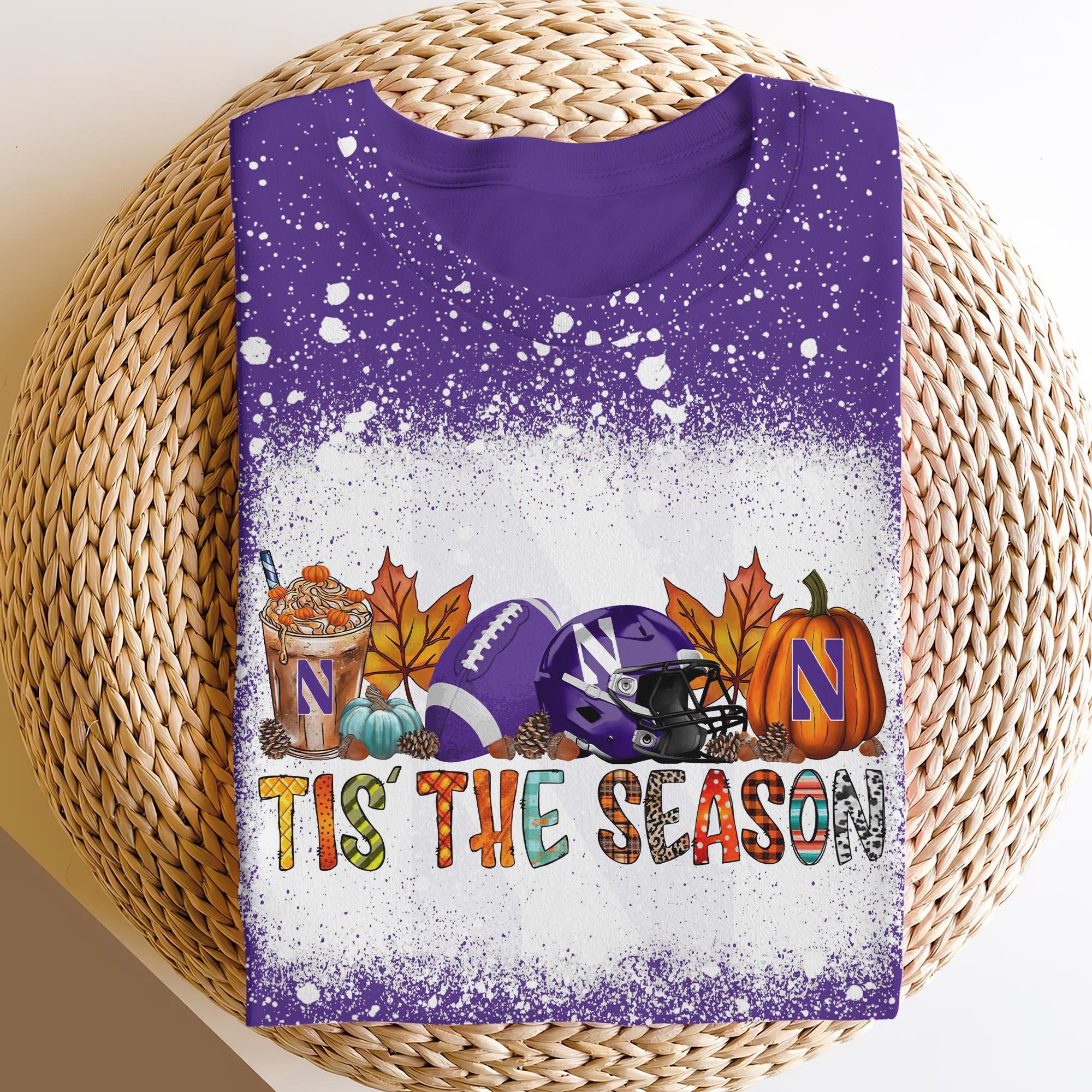 Northwestern Wildcats 3D Shirts, Tis The Season Shirts, ETRG-60200