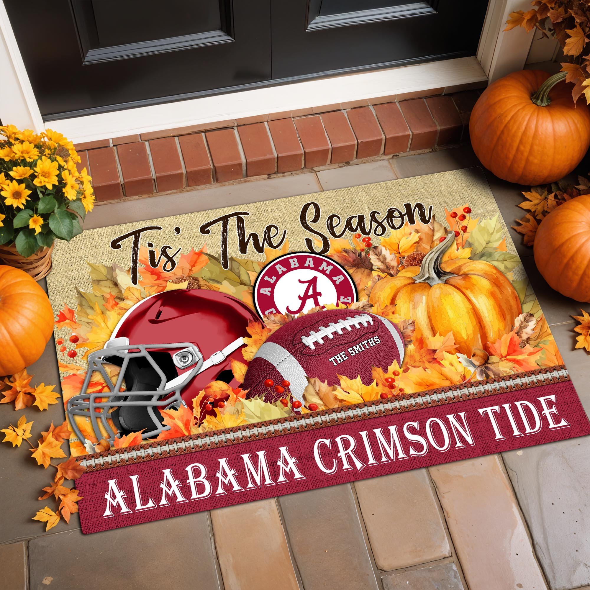 Alabama Crimson Tide Doormat Custom Family Name And Choose Your Quotes, Football Team Doormat, Gifts For Fan ETRG-60205