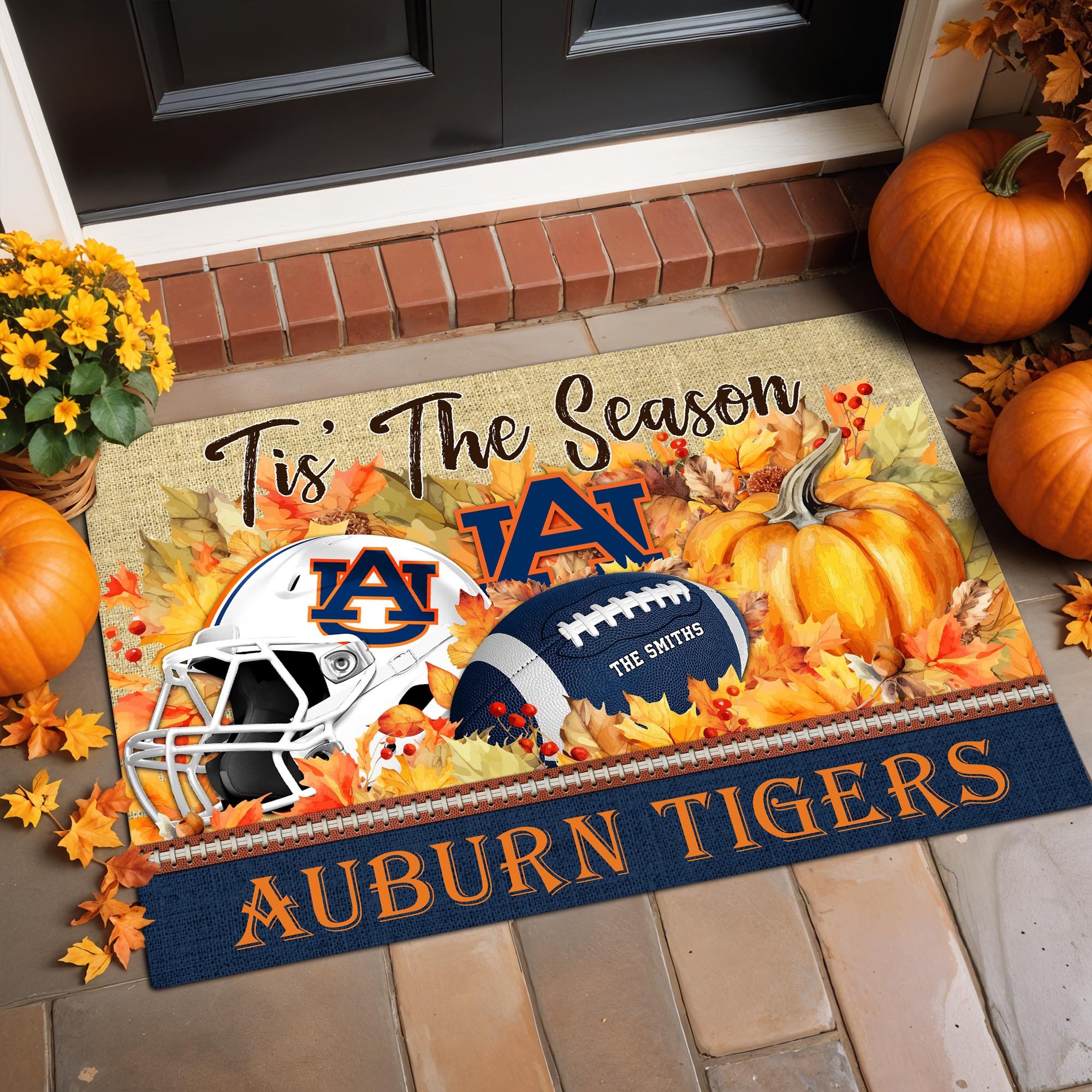 Auburn Tigers Doormat Custom Family Name And Choose Your Quotes, Football Team Doormat, Gifts For Fan ETRG-60205