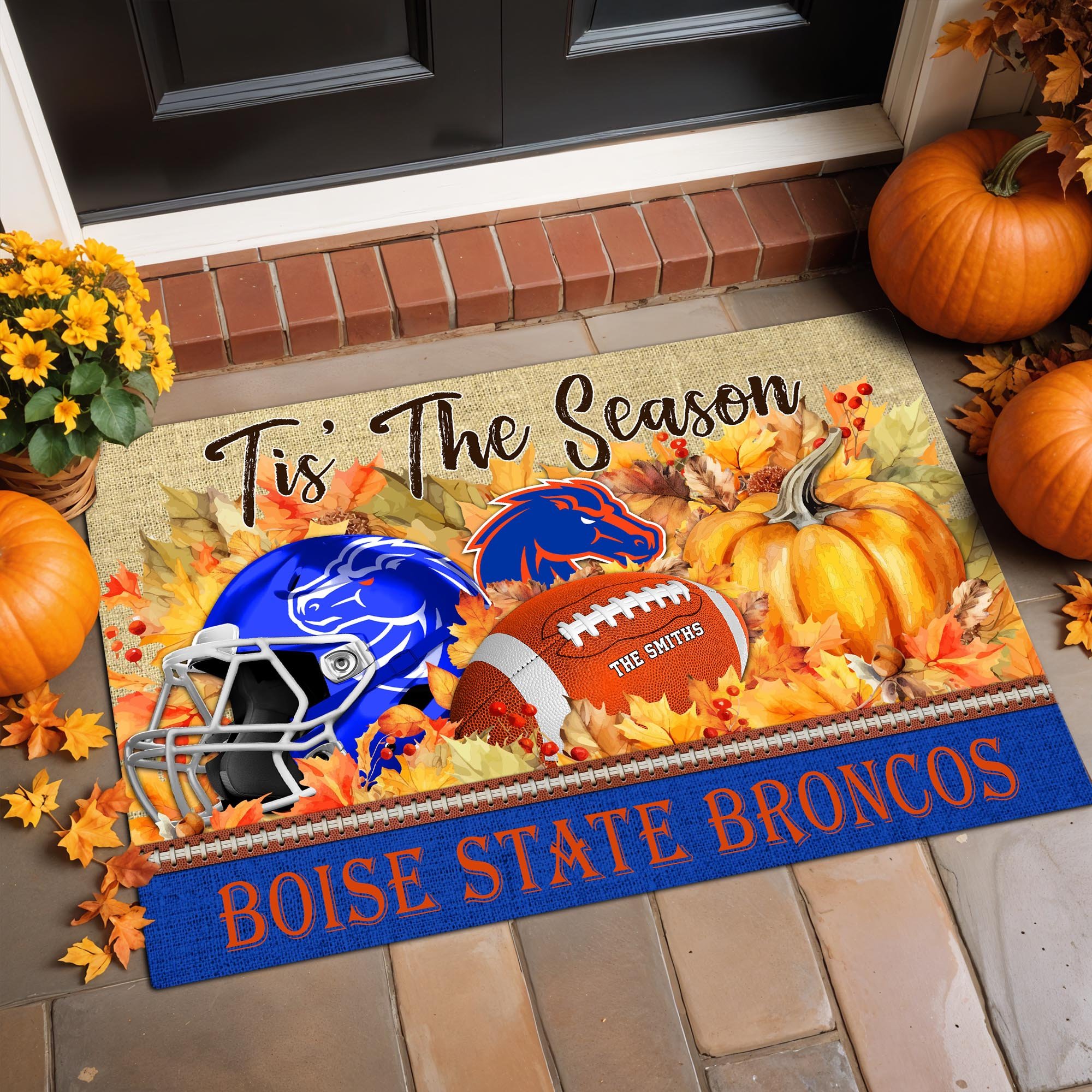 Boise State Broncos Doormat Custom Family Name And Choose Your Quotes, Football Team Doormat, Gifts For Fan ETRG-60205