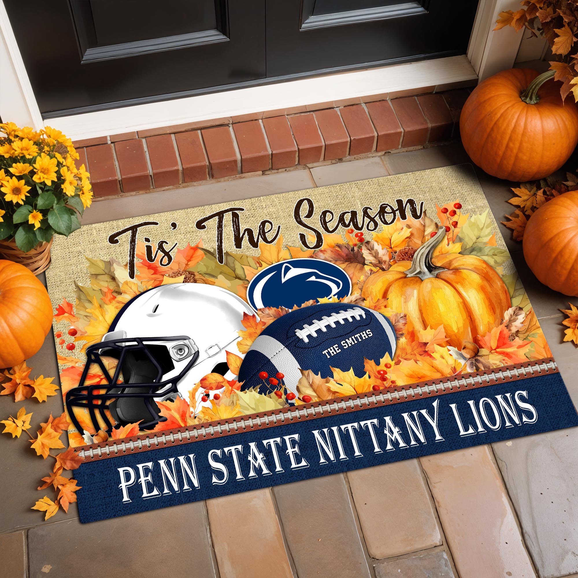 Penn State Nittany Lions Doormat Custom Family Name And Choose Your Quotes, Football Team Doormat, Gifts For Fan ETRG-60205