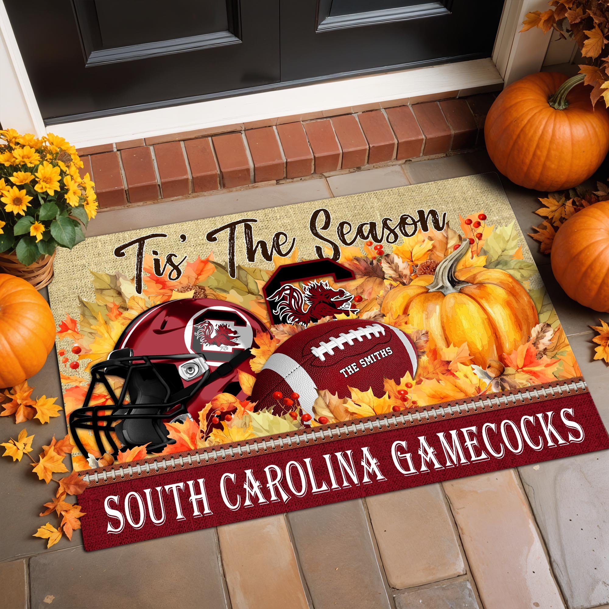 South Carolina Gamecocks Doormat Custom Family Name And Choose Your Quotes, Football Team Doormat, Gifts For Fan ETRG-60205