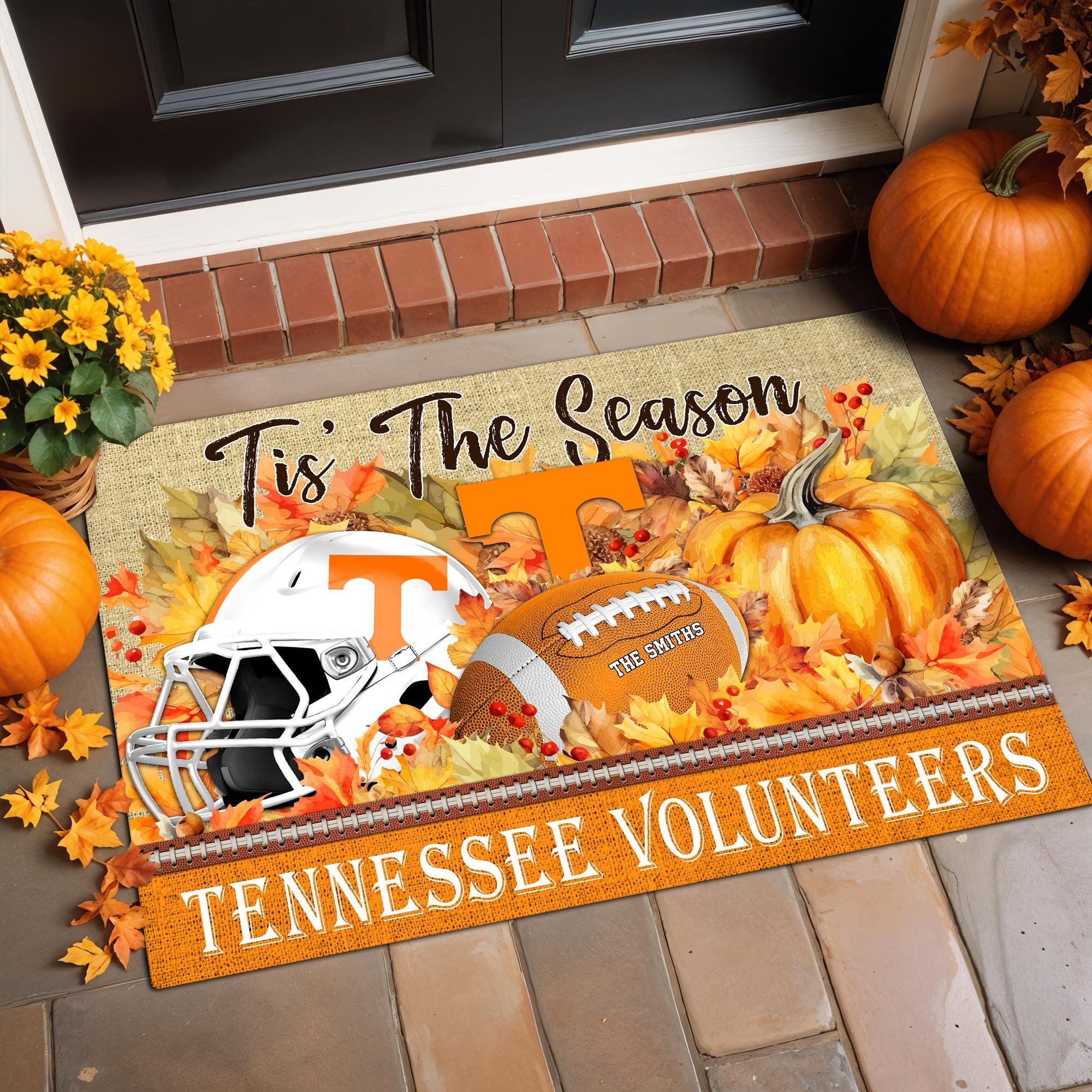 Tennessee Volunteers Doormat Custom Family Name And Choose Your Quotes, Football Team Doormat, Gifts For Fan ETRG-60205