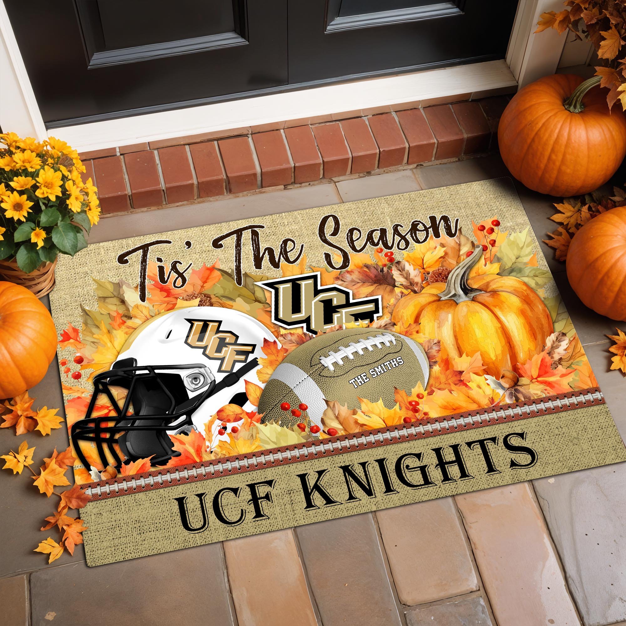 UCF Knights Doormat Custom Family Name And Choose Your Quotes, Football Team Doormat, Gifts For Fan ETRG-60205