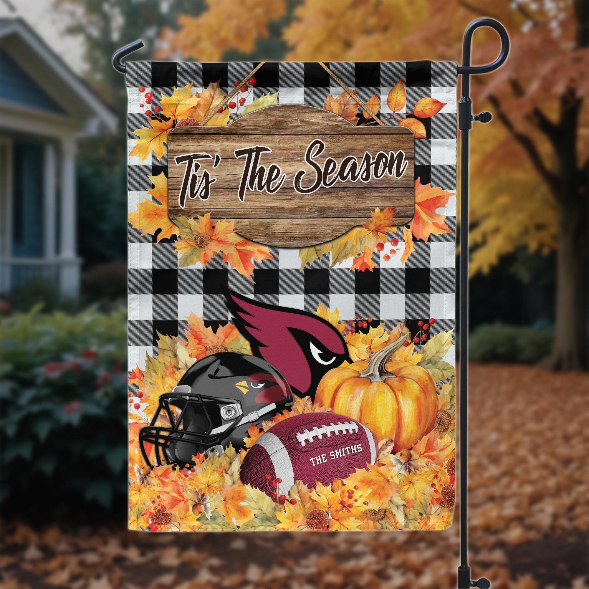 Arizona Cardinals Garden Flag Custom Your Family Name And Choose Your Quotes, Sport Flag, Sport Home Decoration ETRG-60166