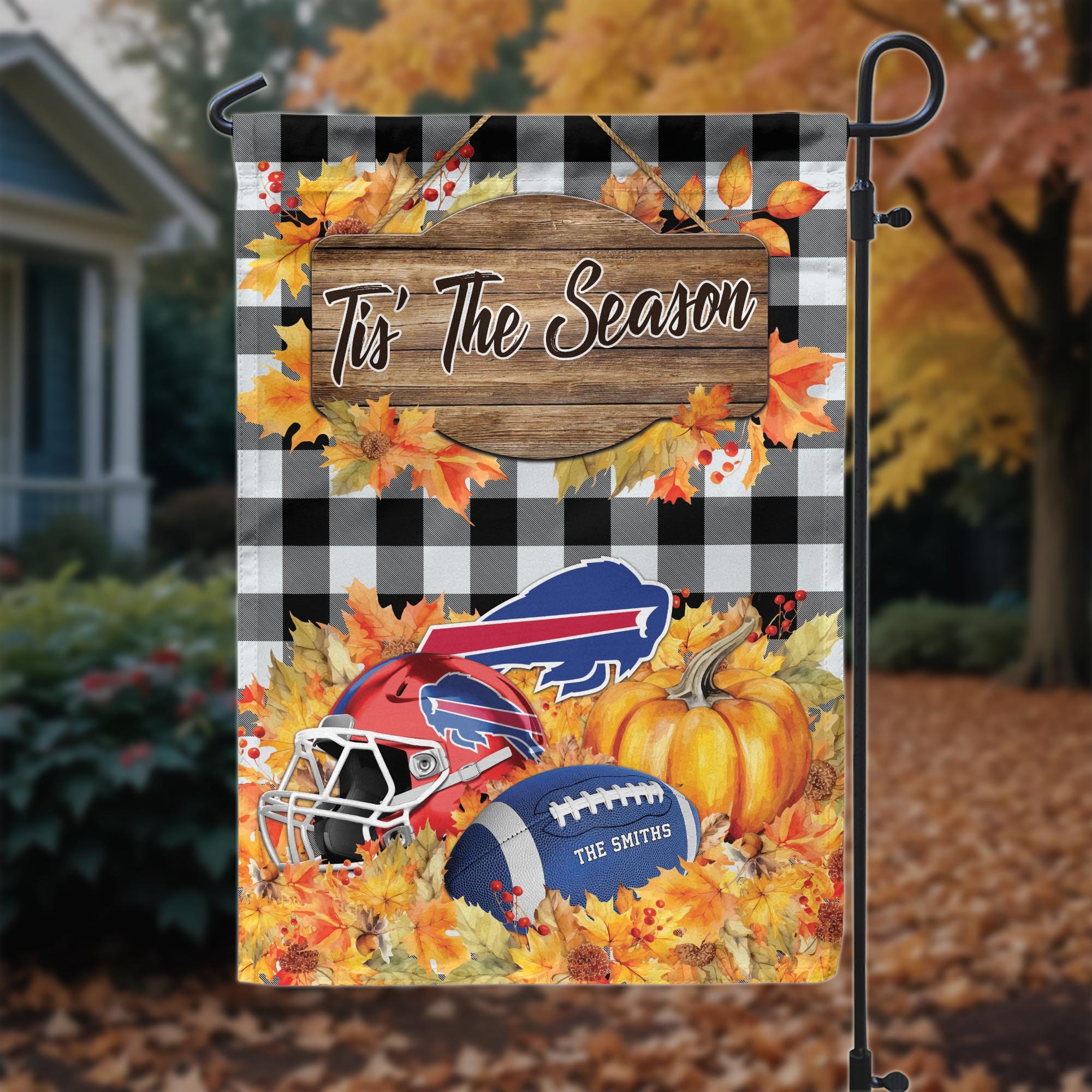 Buffalo Bills Garden Flag Custom Your Family Name And Choose Your Quotes, Sport Flag, Sport Home Decoration ETRG-60166