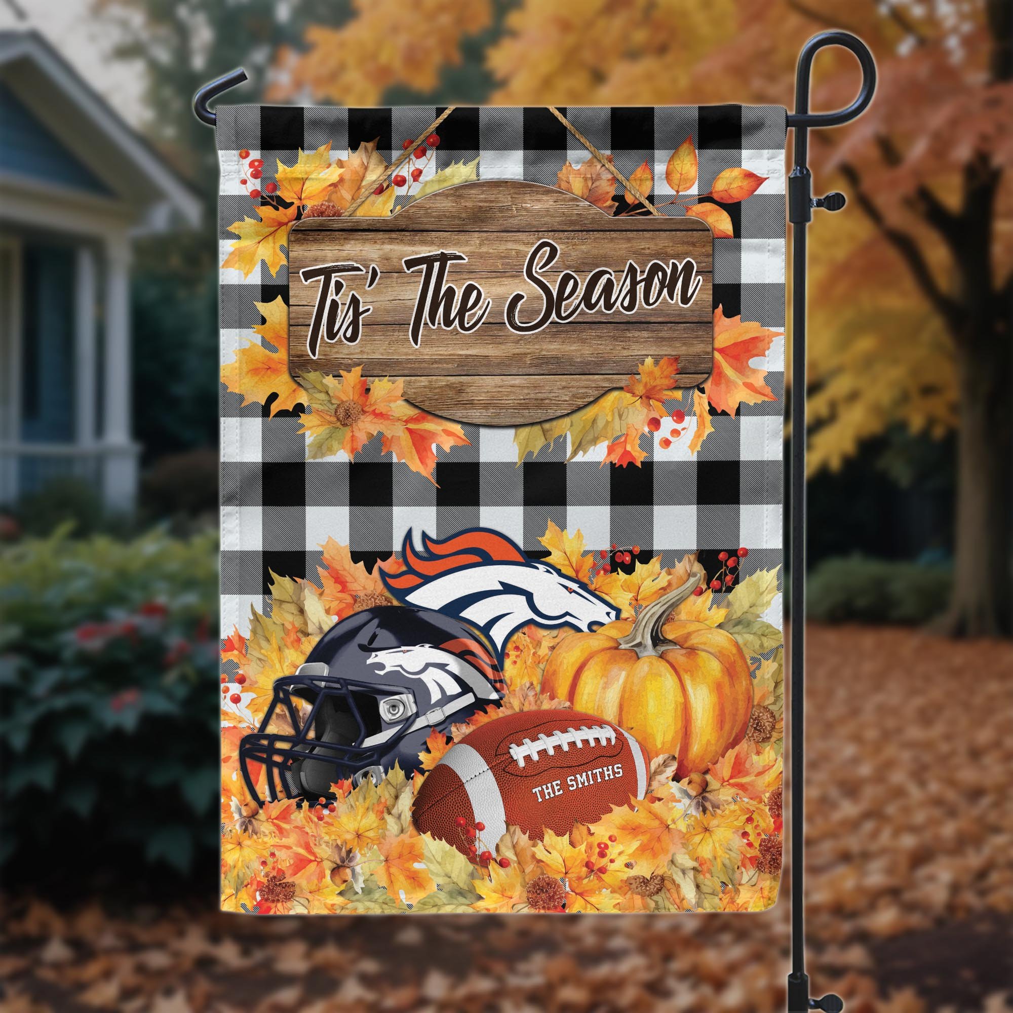 Denver Broncos Garden Flag Custom Your Family Name And Choose Your Quotes, Sport Flag, Sport Home Decoration ETRG-60166