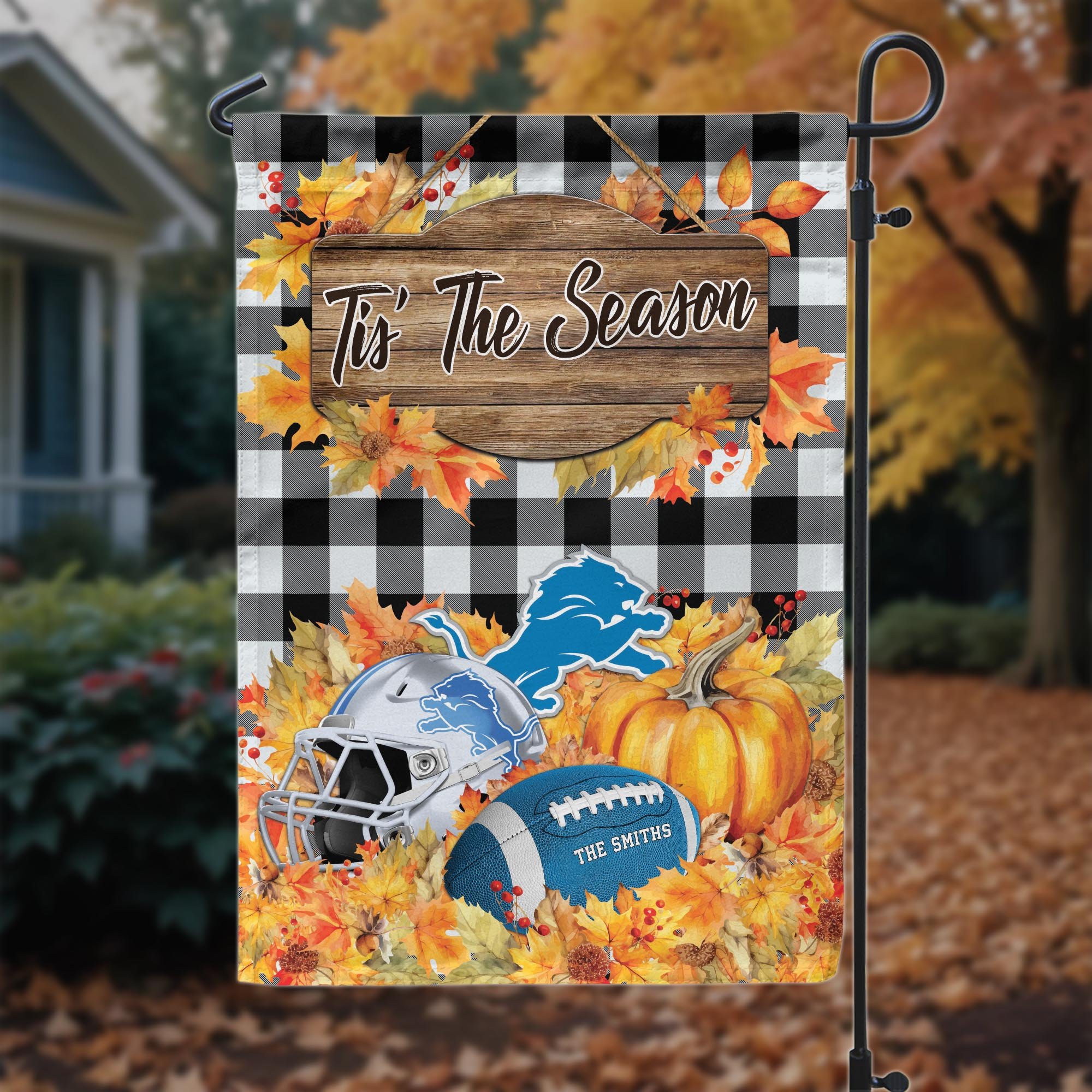 Detroit Lions Garden Flag Custom Your Family Name And Choose Your Quotes, Sport Flag, Sport Home Decoration ETRG-60166