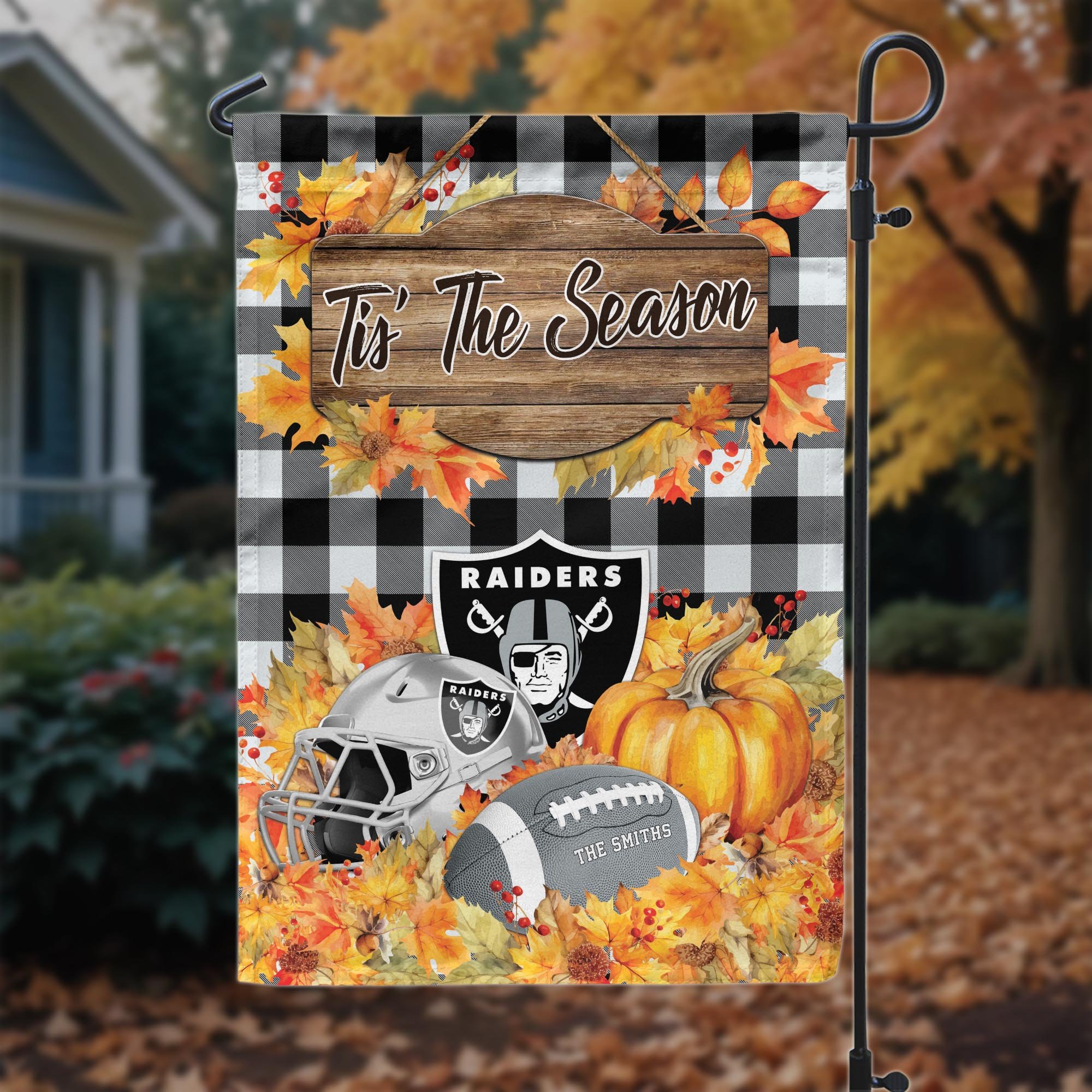 Las Vegas Raiders Garden Flag Custom Your Family Name And Choose Your Quotes, Sport Flag, Sport Home Decoration ETRG-60166