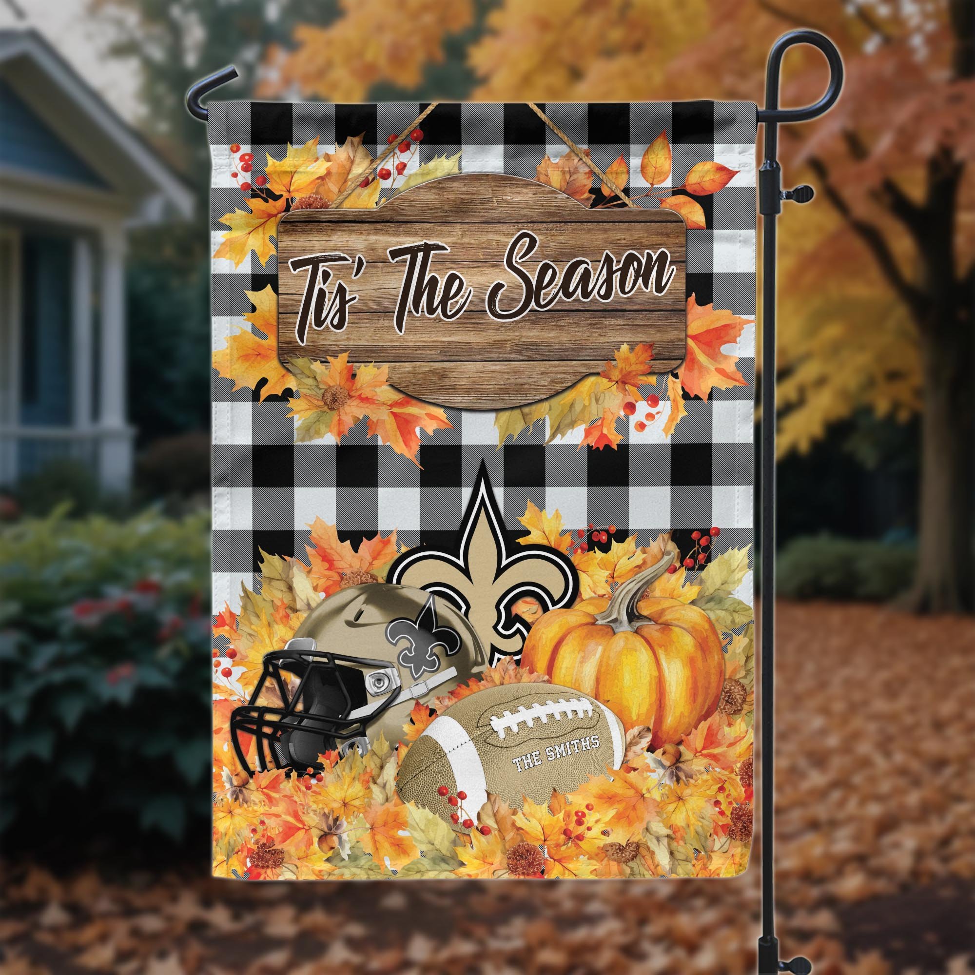 New Orleans Saints Garden Flag Custom Your Family Name And Choose Your Quotes, Sport Flag, Sport Home Decoration ETRG-60166