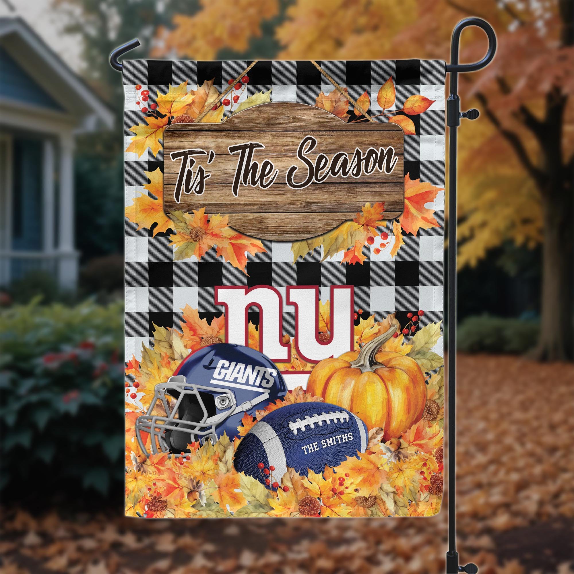 New York Giants Garden Flag Custom Your Family Name And Choose Your Quotes, Sport Flag, Sport Home Decoration ETRG-60166