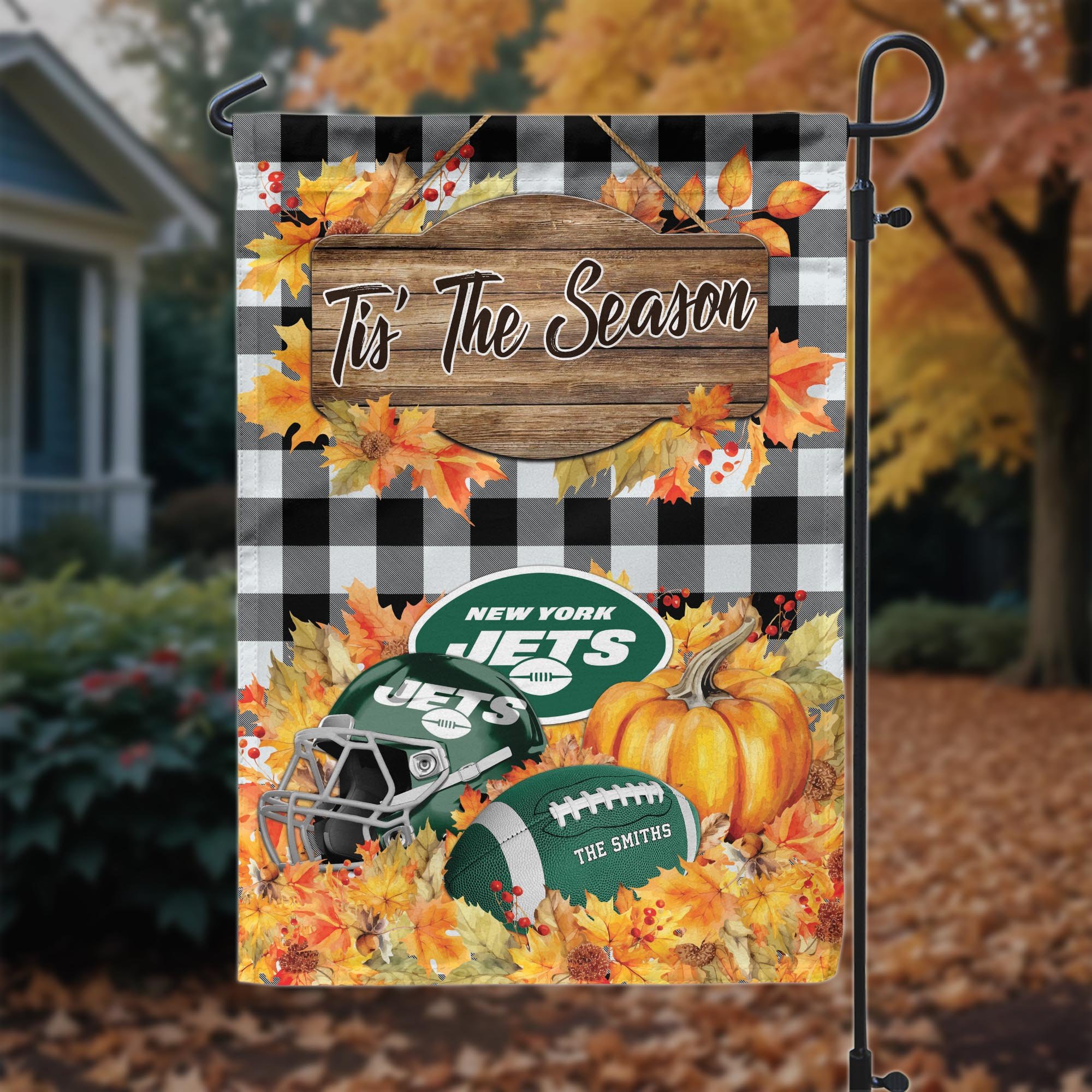 New York Jets Garden Flag Custom Your Family Name And Choose Your Quotes, Sport Flag, Sport Home Decoration ETRG-60166