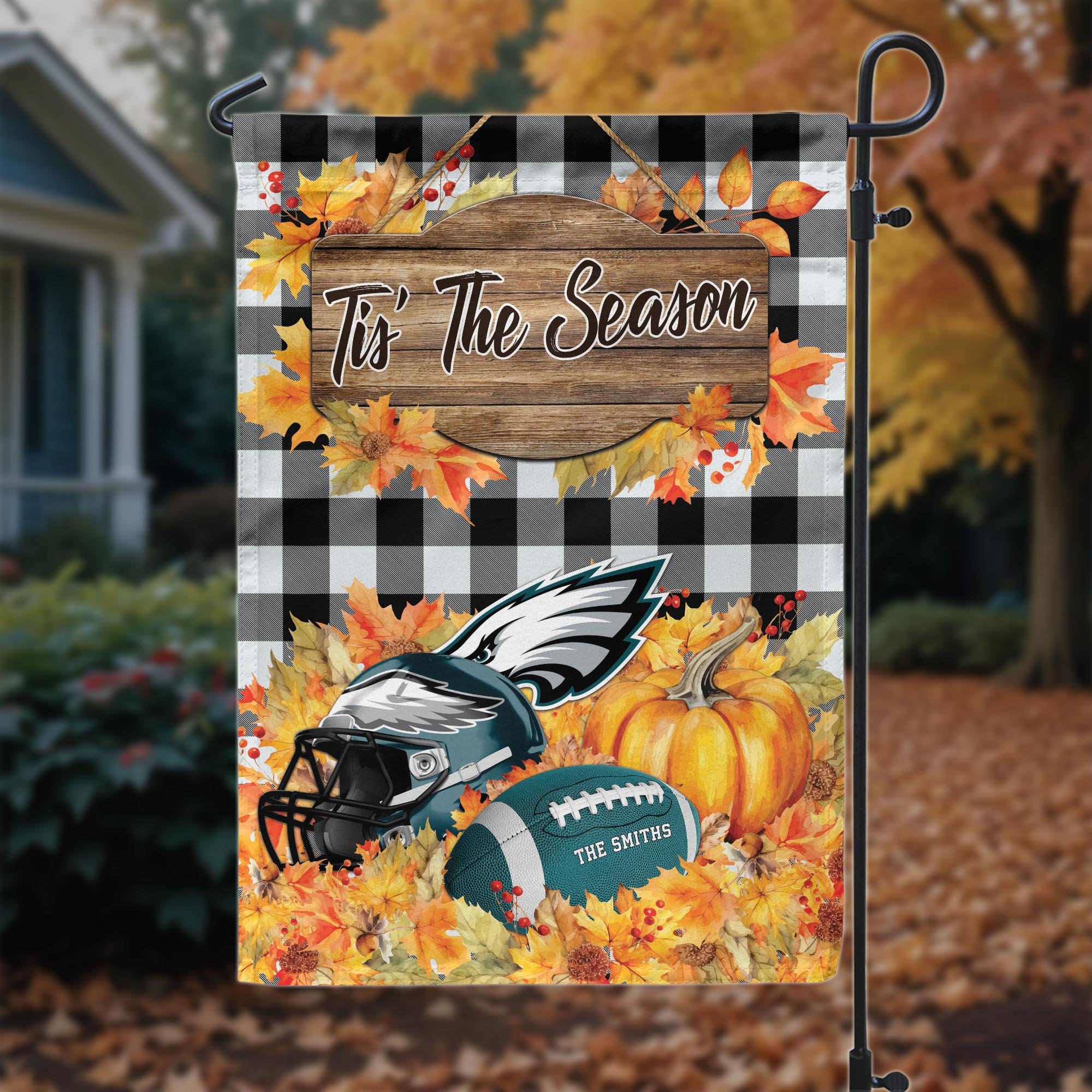 Philadelphia Eagles Garden Flag Custom Your Family Name And Choose Your Quotes, Sport Flag, Sport Home Decoration ETRG-60166